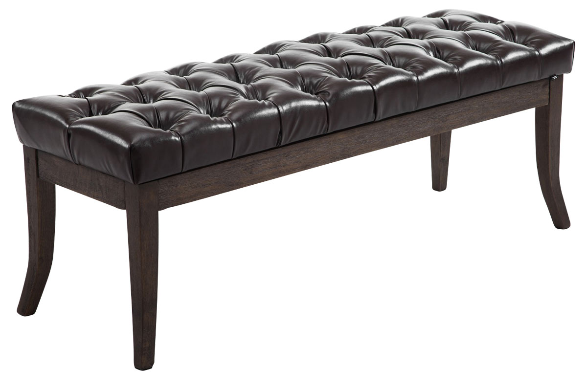 Banc Ramses similicuir antique sombre