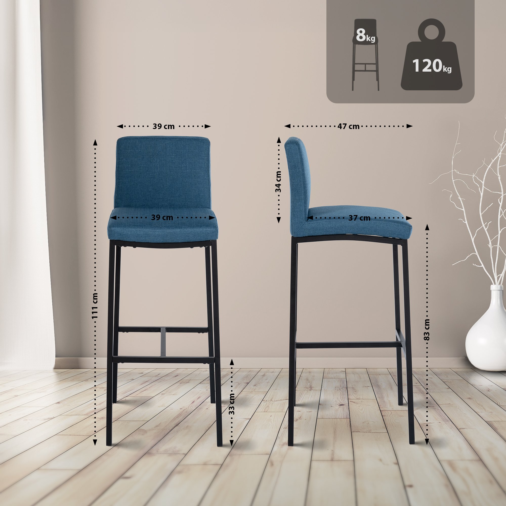 Lot de 2 Tabourets de bar Freeport