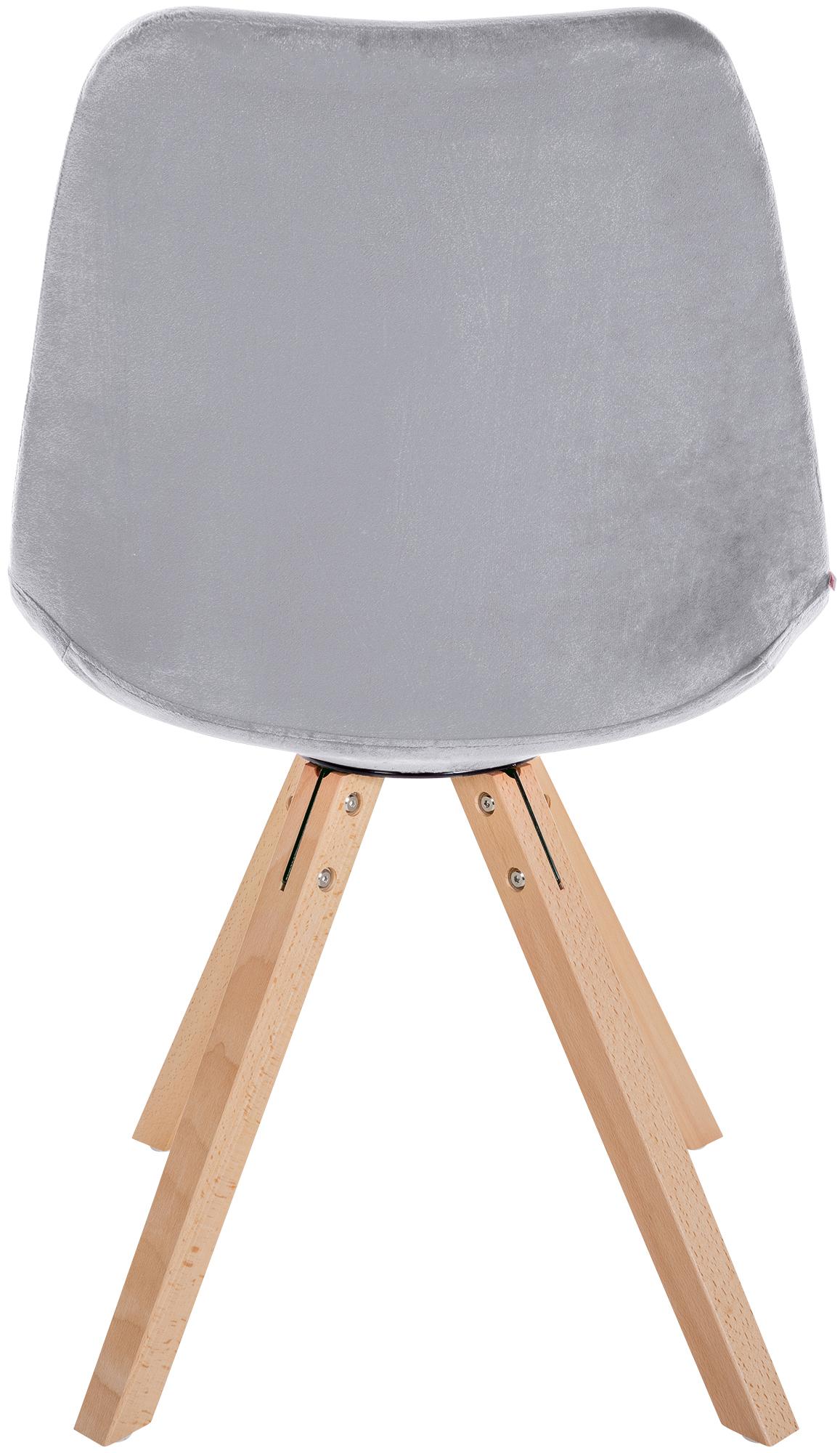 Lot de 4 chaises de salle à manger Sofia en velours Pieds en bois