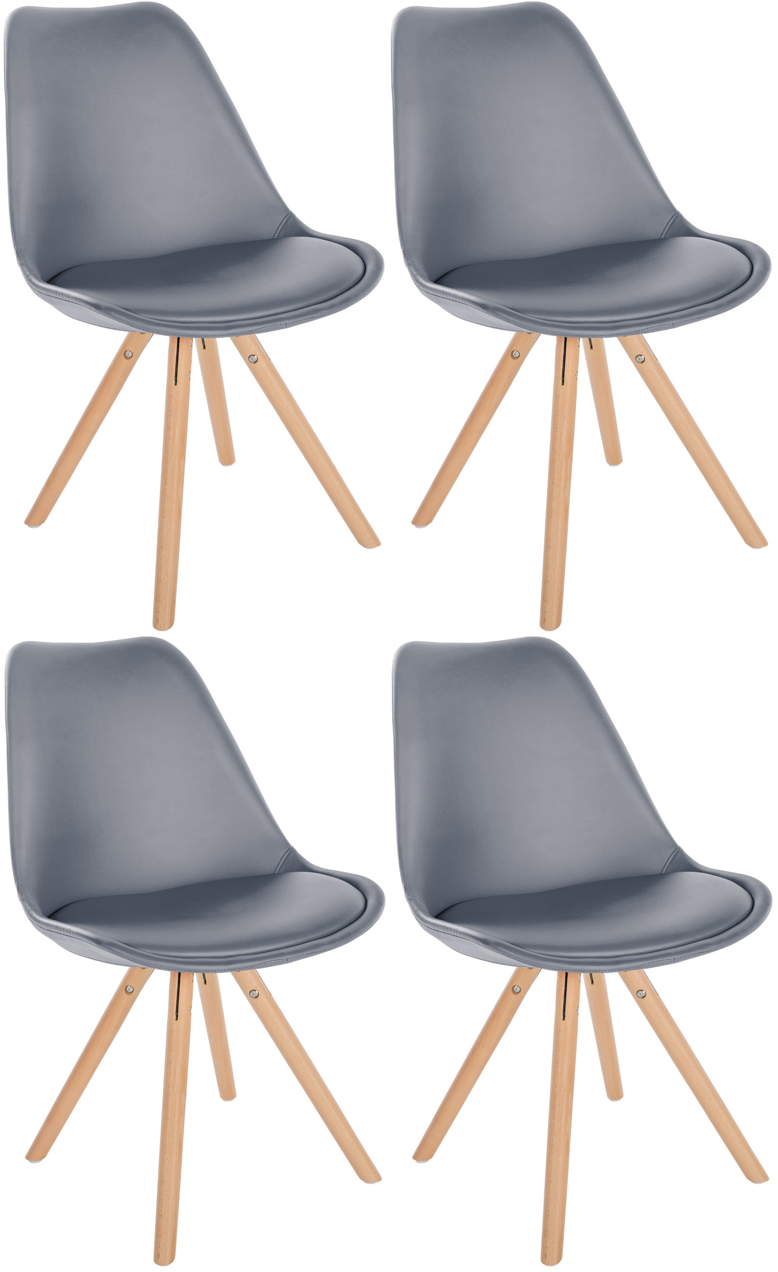 Lot de 4 chaises de salle à manger Sofia en Similicuir