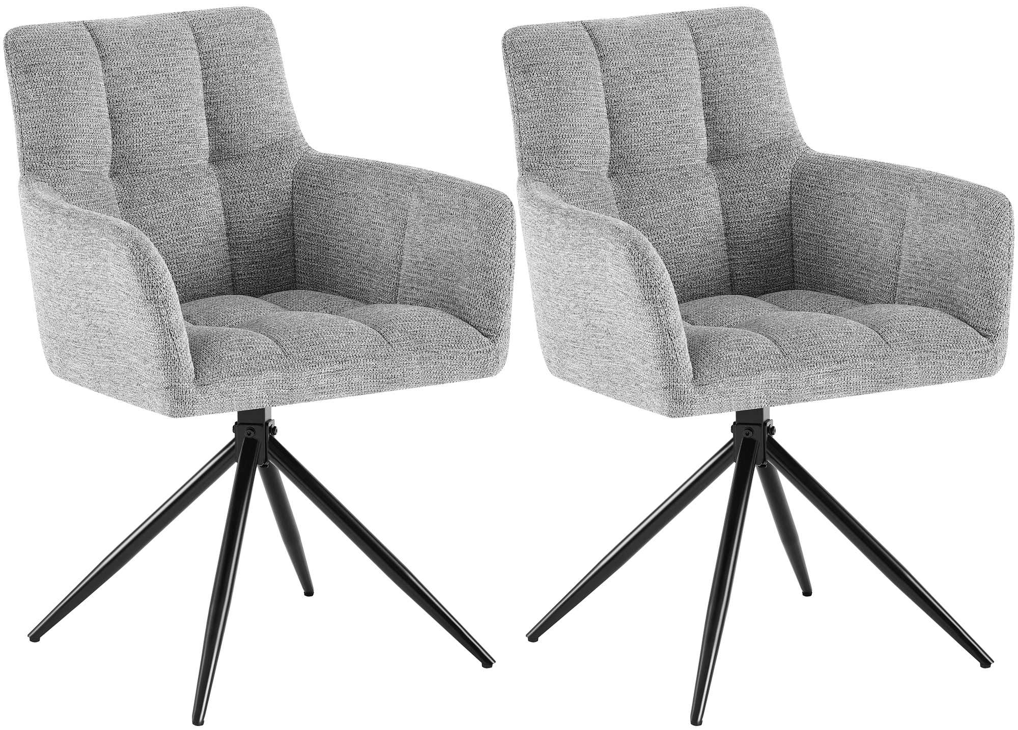 Lot de 2 chaises de salle à manger Jonah en tissu
