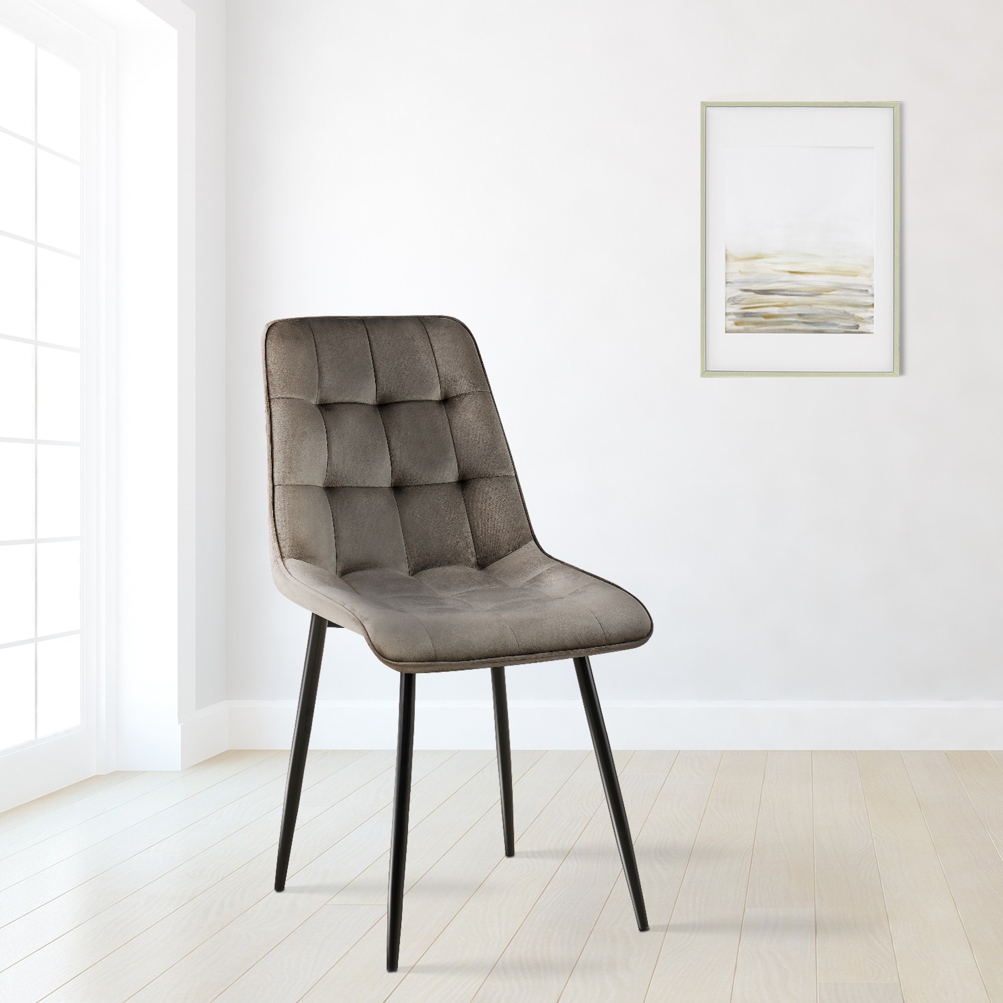 Chaise de salle à manger Gifford revêtement velours