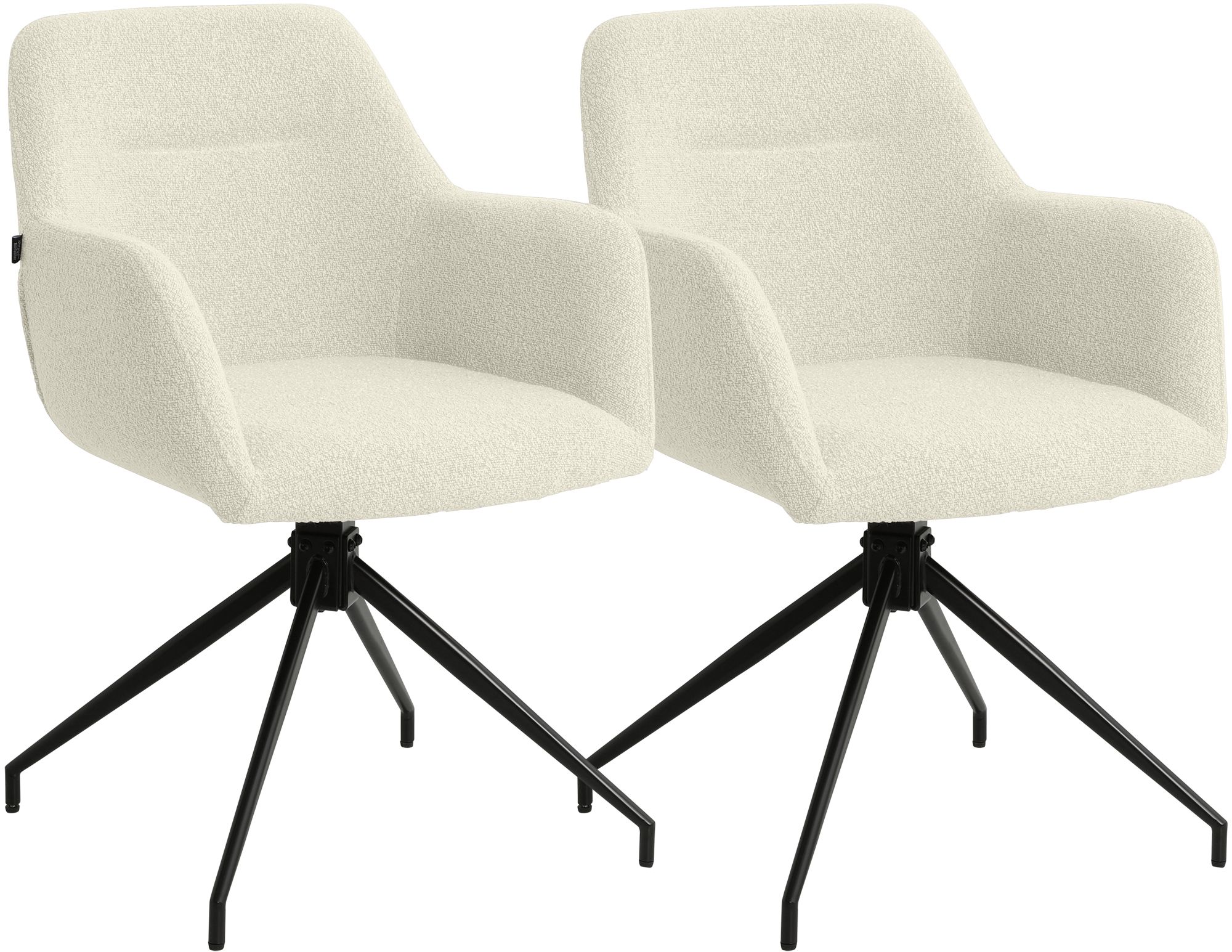 Lot de 2 Chaises de Salle à Manger Merlinda en Tissu Bouclette