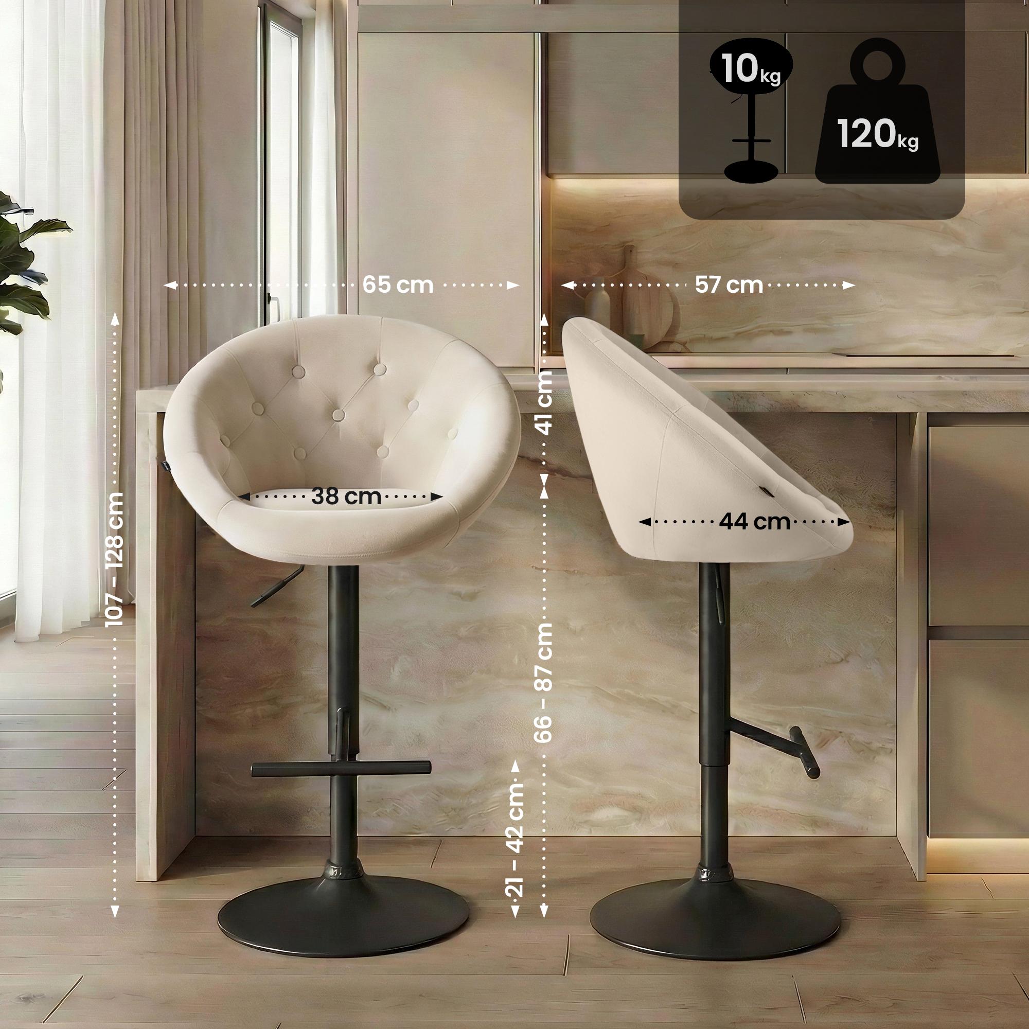 Tabouret de bar London en velours
