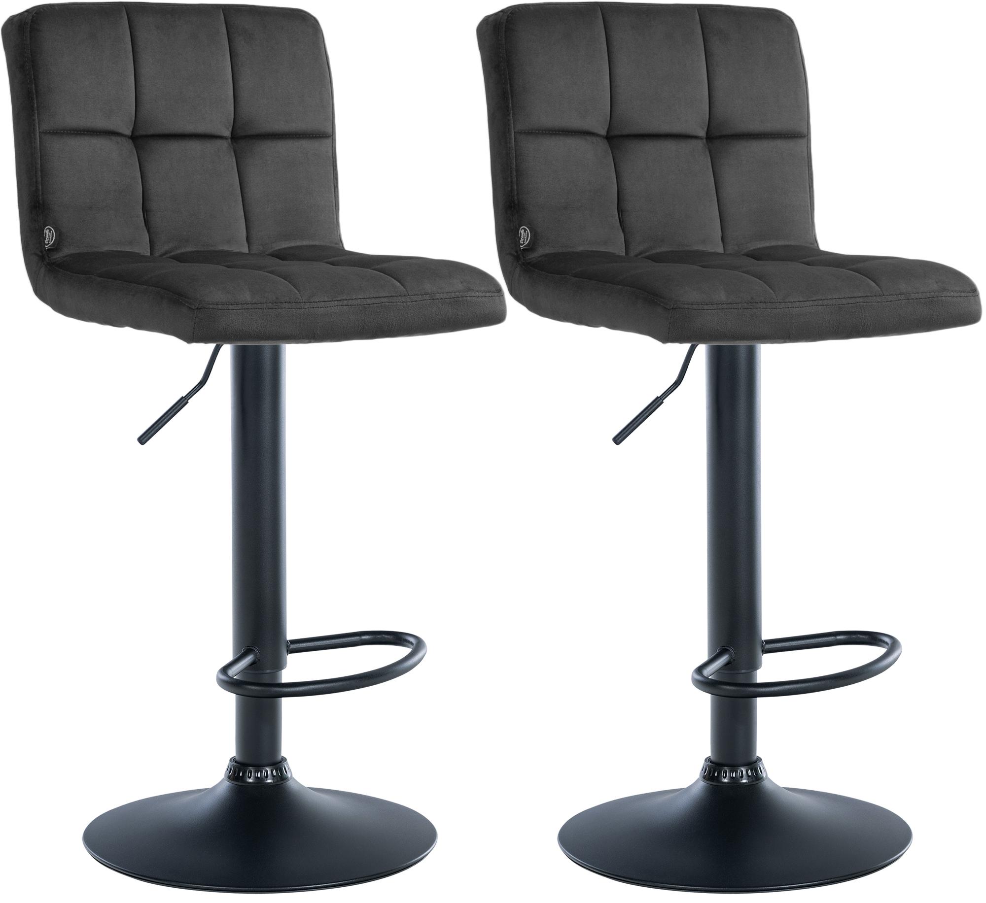 Lot de 2 tabourets de bar Peru velours