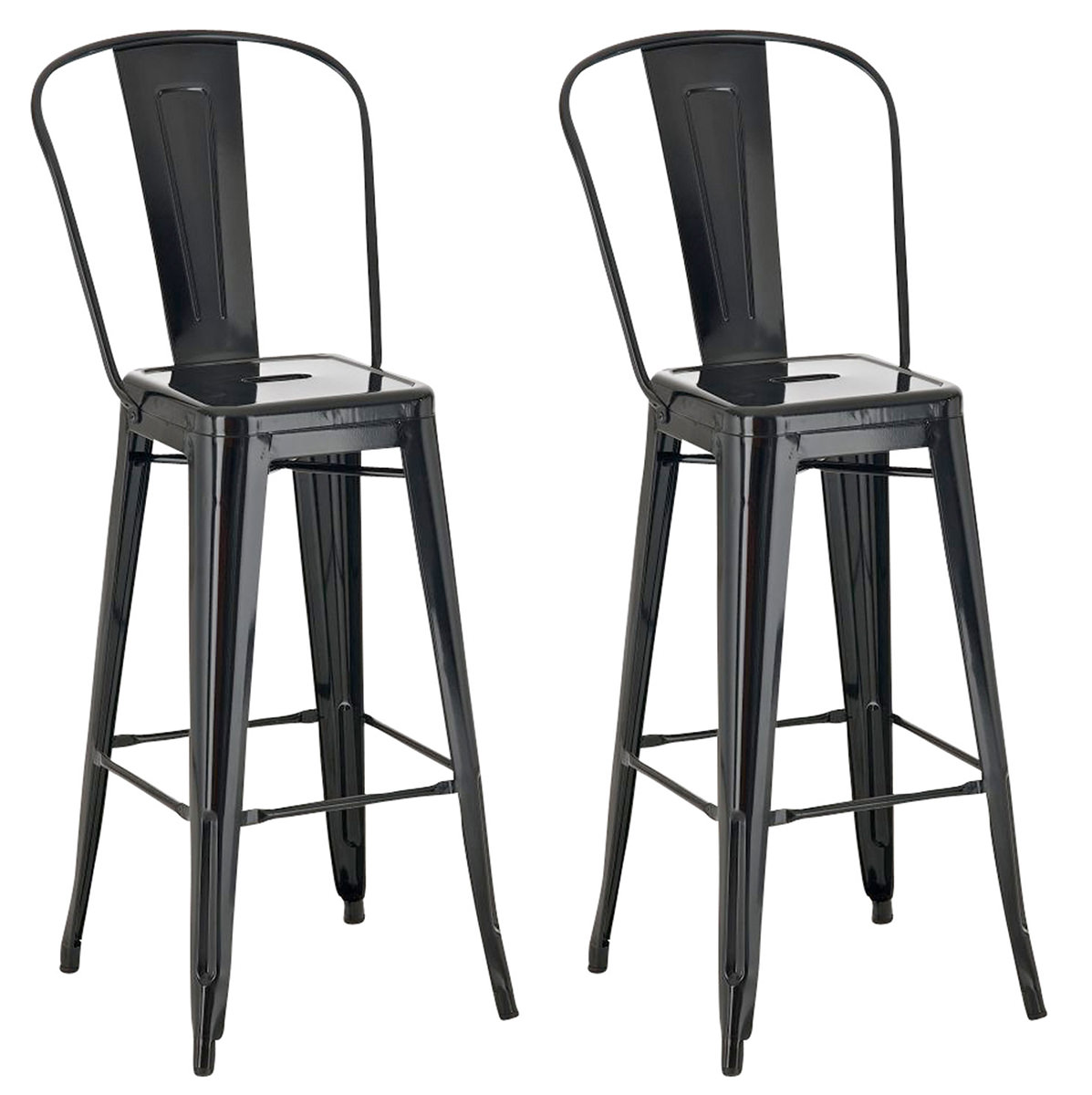 Lot de 2 tabourets de bar Aiden en métal