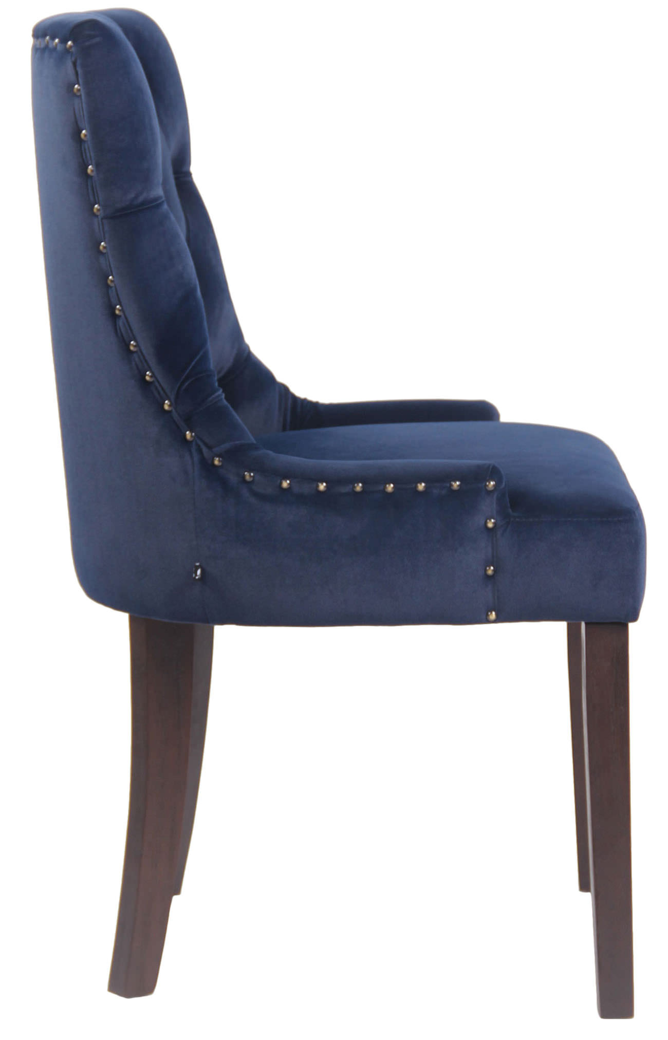 Chaise de salle à manger Aberdeen en Velours avec Piètement en bois d'hévéa