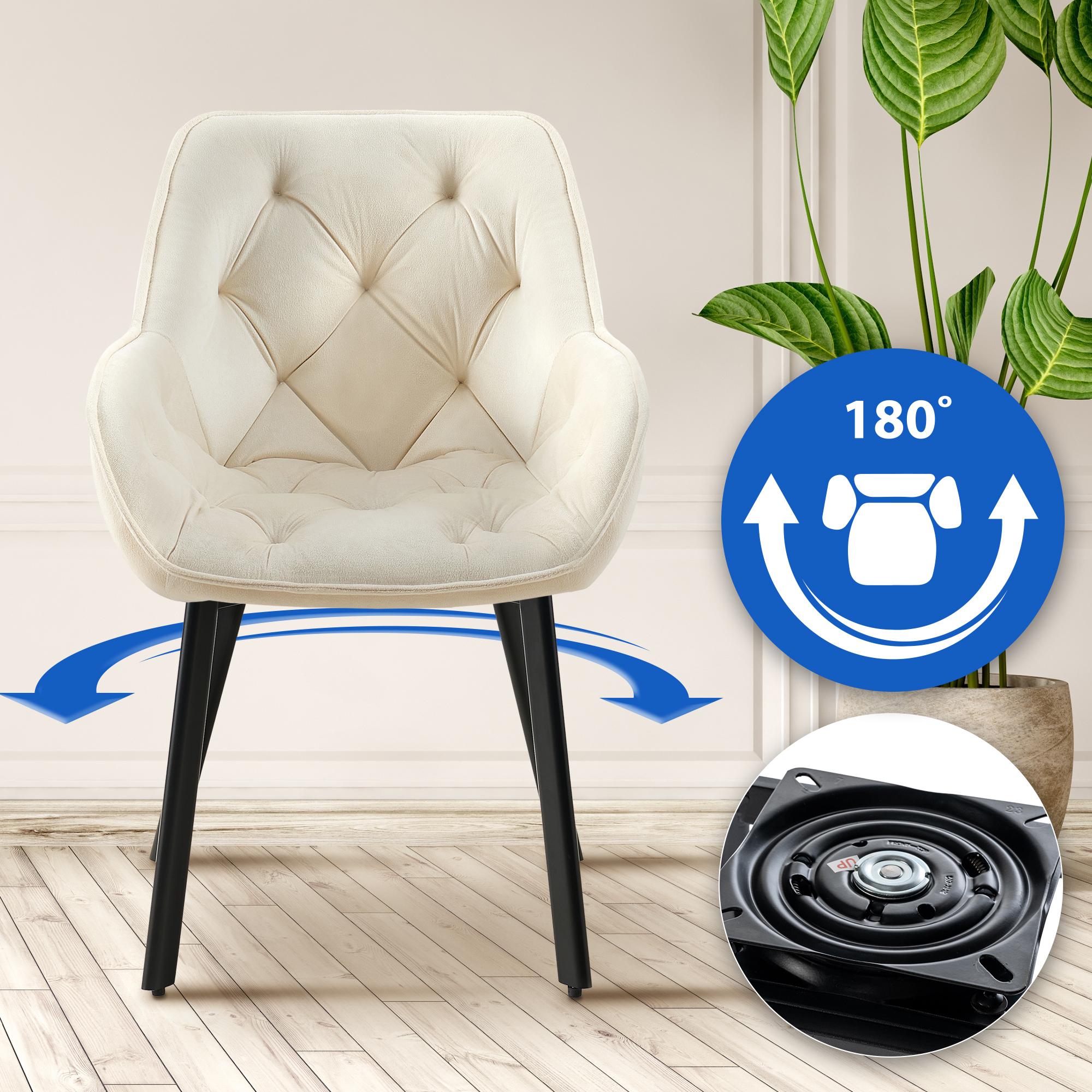 Lot de 2 Chaises de Salle à Manger Pivotantes Antigo en Velours