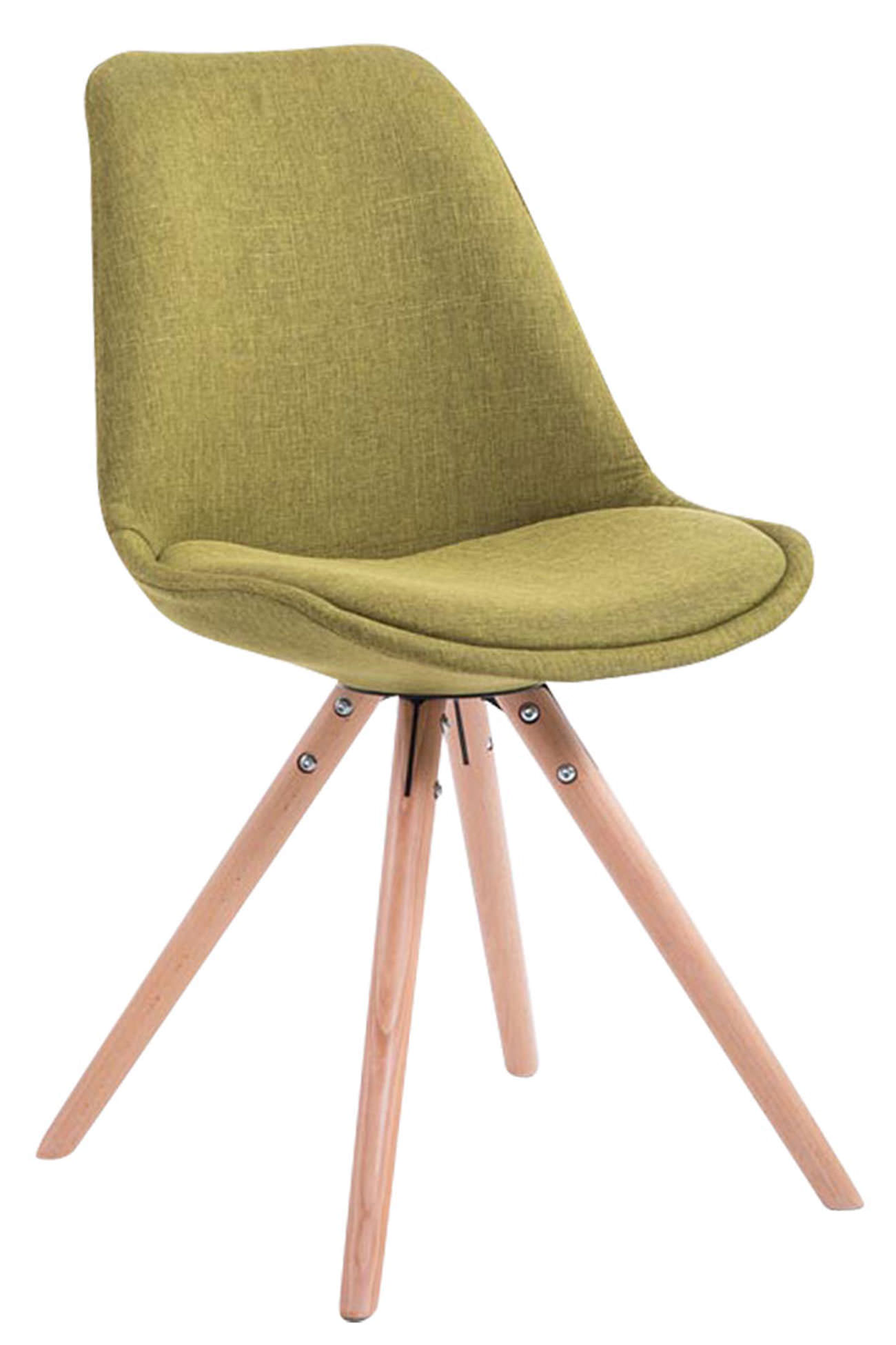 Lot de 4 Chaises de salle à manger Toulouse Tissu Pieds ronds bois