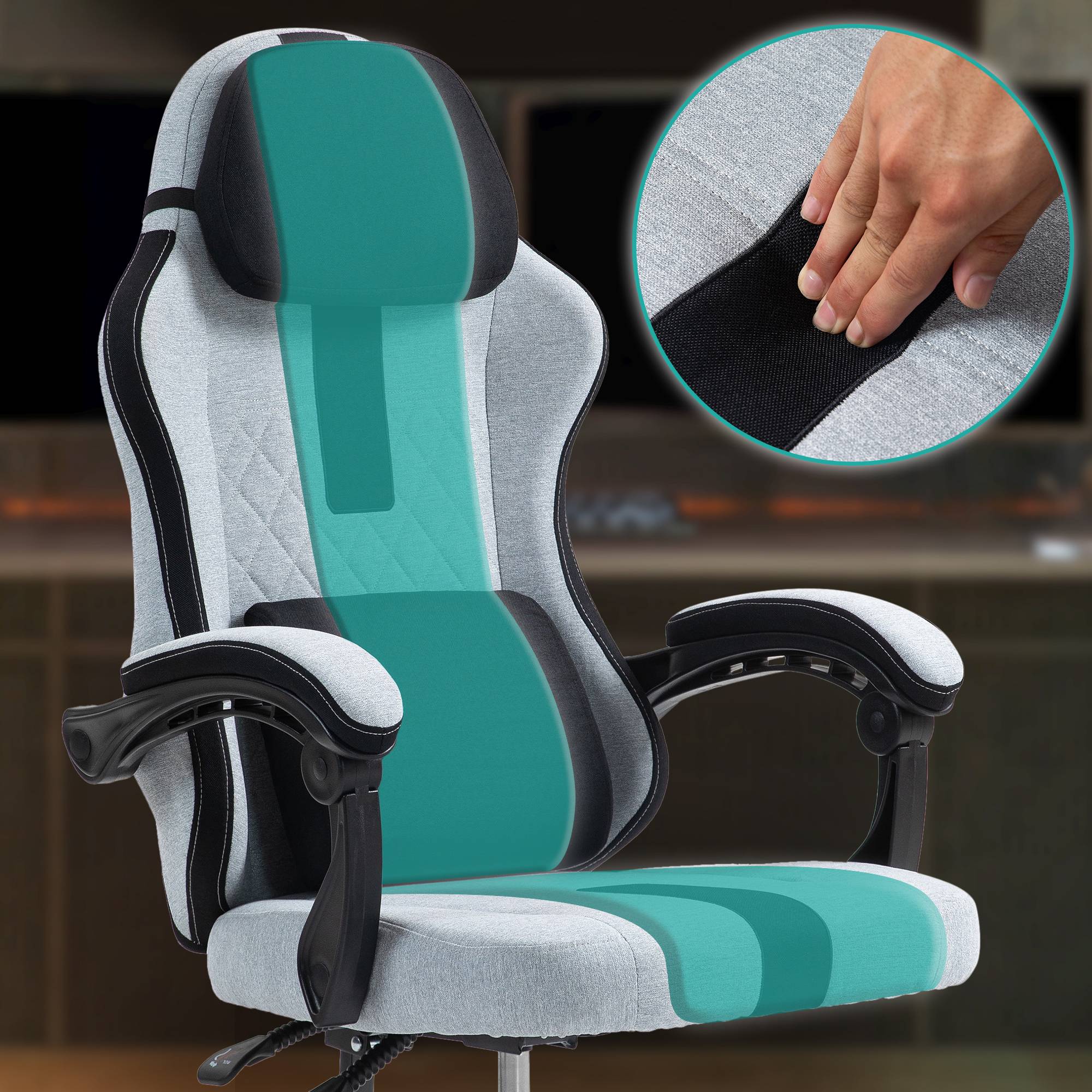 Chaise de bureau Miltona tissu
