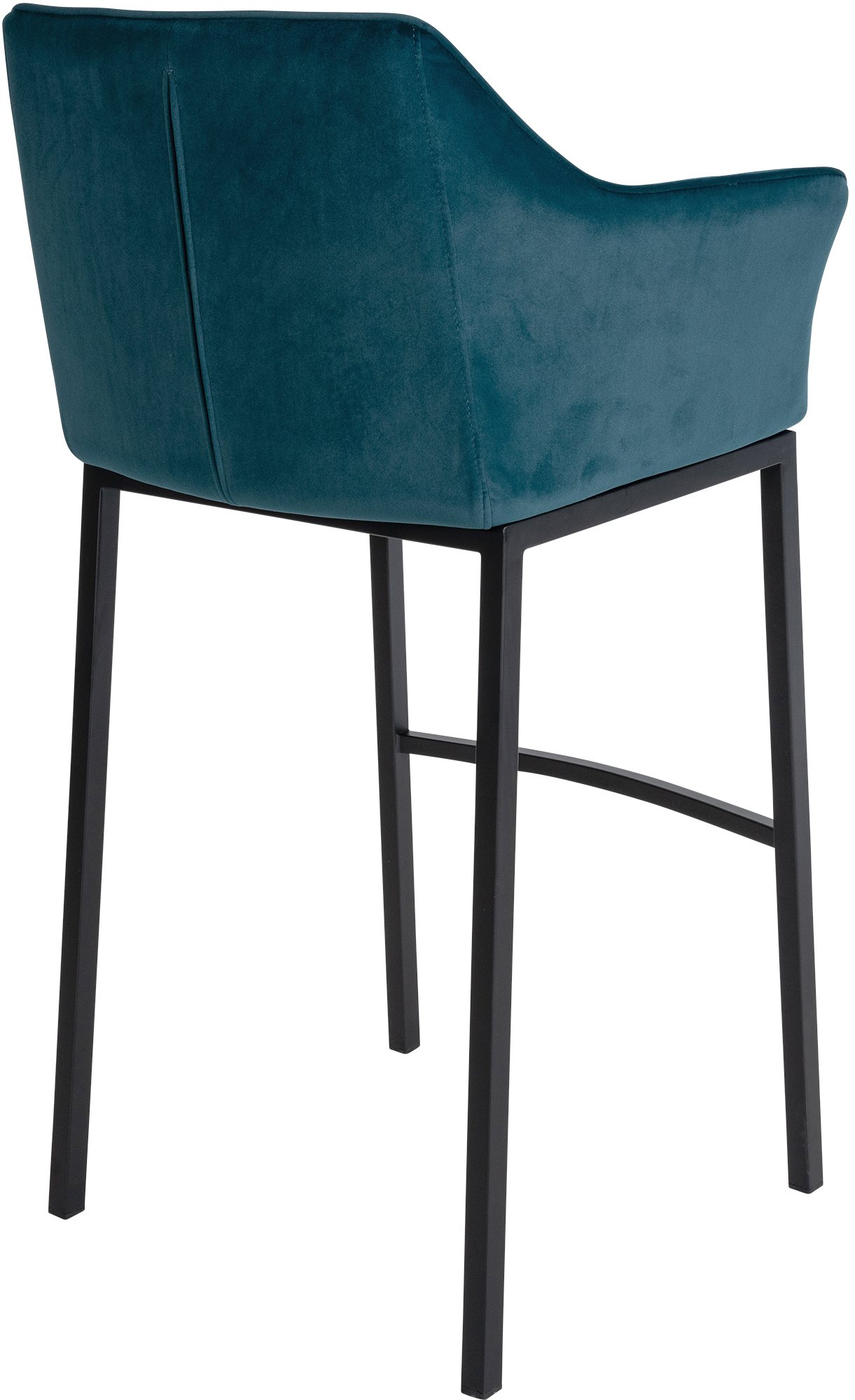 Lot de 2 tabourets de bar Damaso en velours avec piètement à quatre pieds
