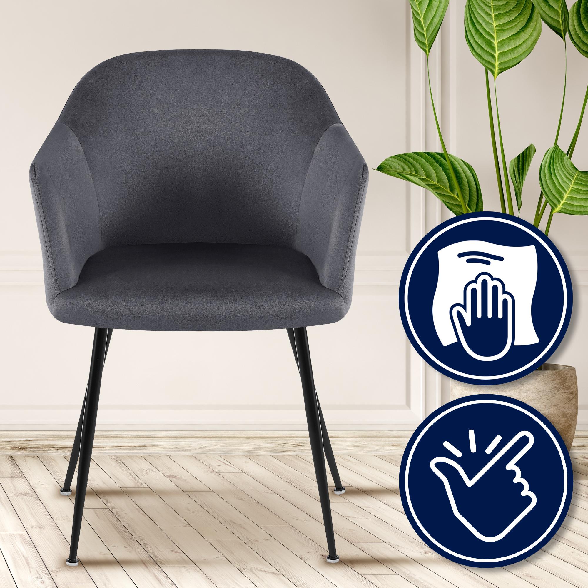 Chaise de salle à manger Jaysie velours