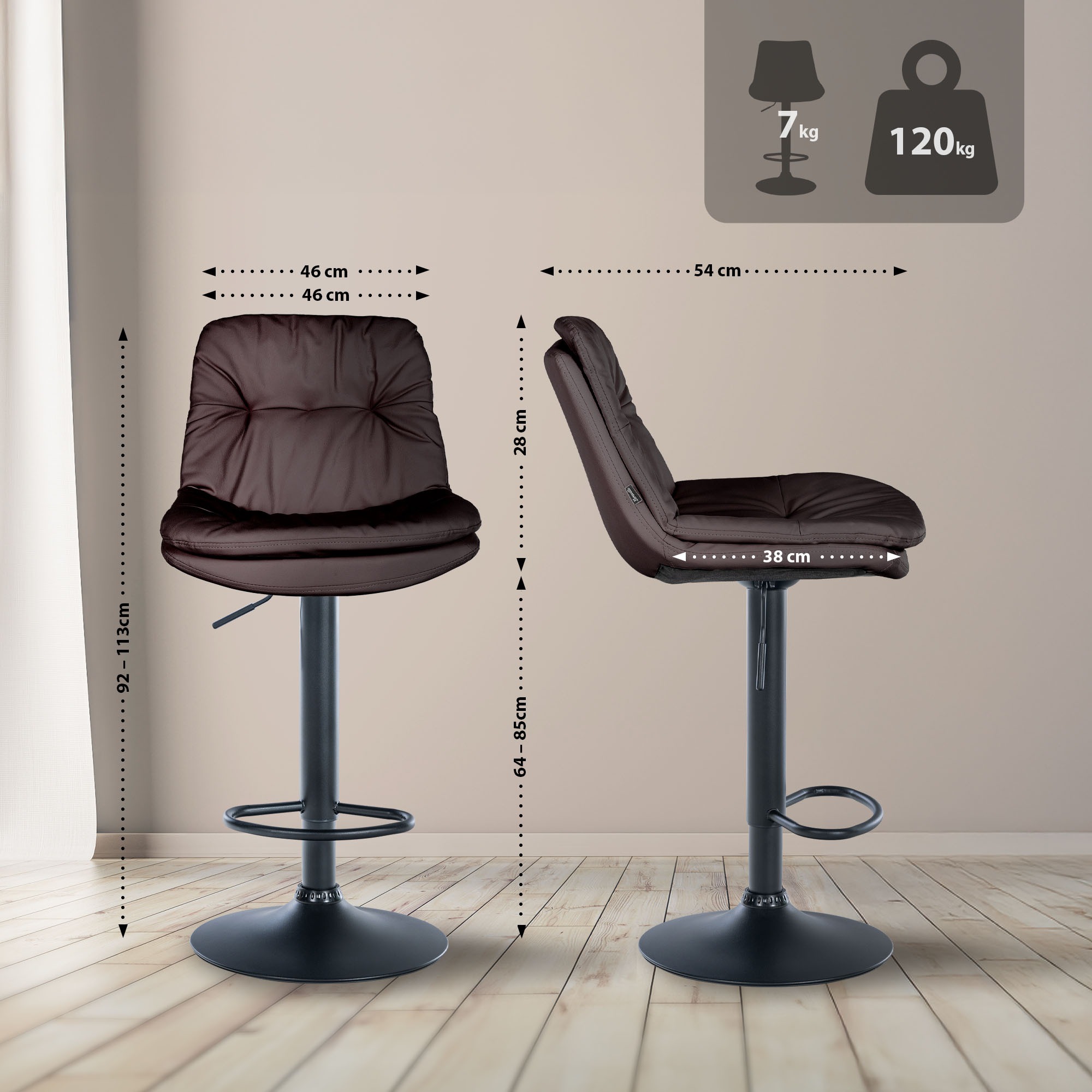 Tabouret de bar Laurel similicuir