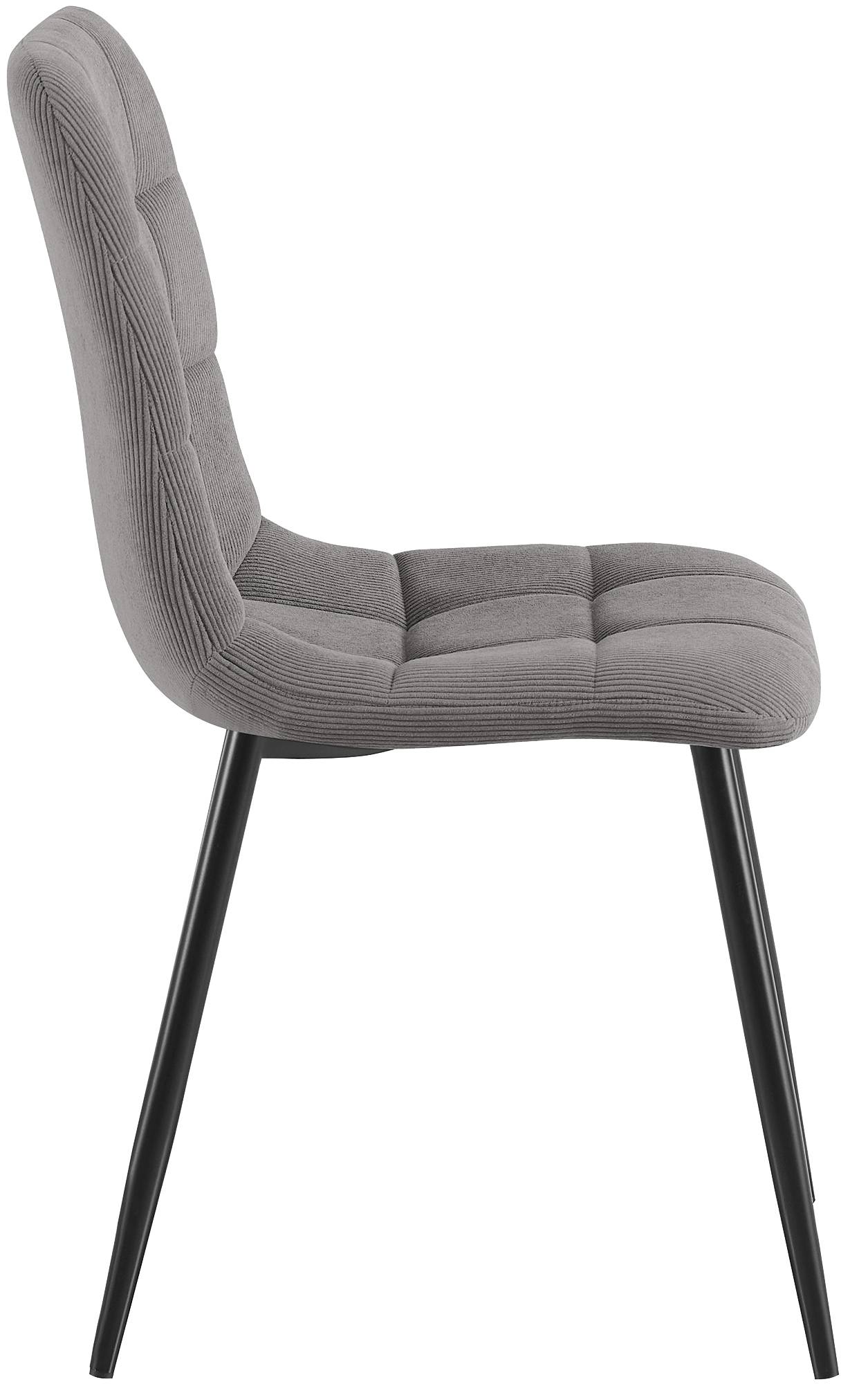 Lot de 2 chaises de salle a manger Antibes en velours cotele