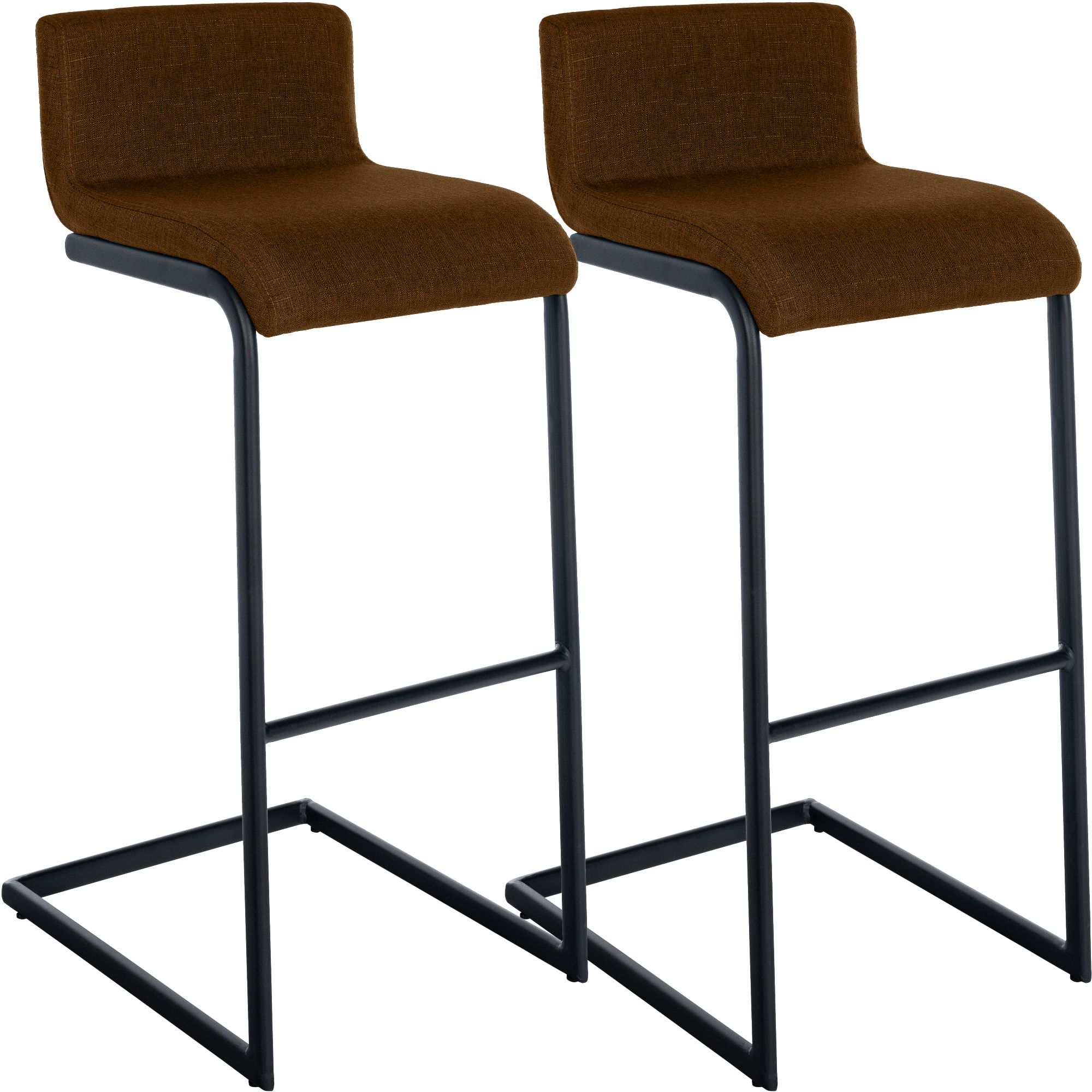 Lot de 2 Tabourets de Bar Newport, Piétement Métallique Noir