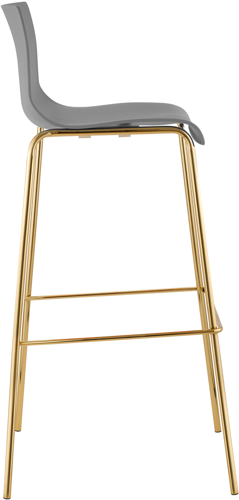 Tabouret de bar Hover plastique piètement 4 pieds or