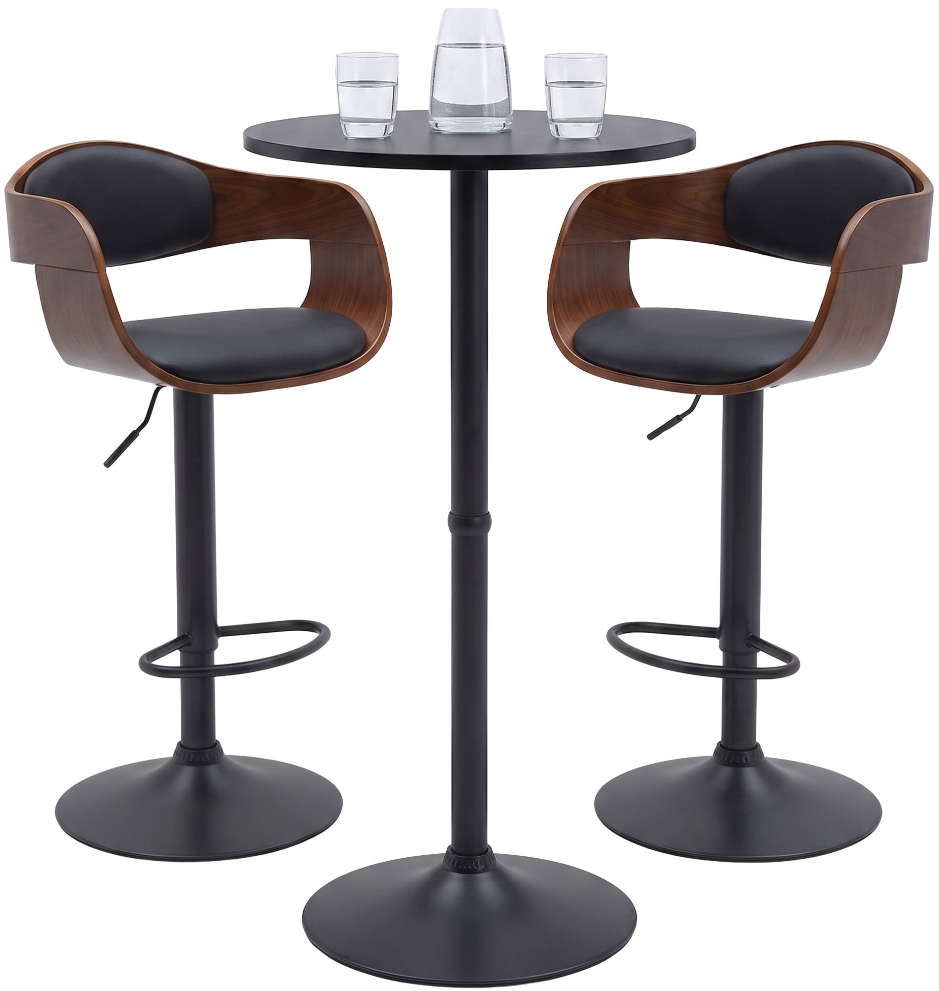 Ensemble table haute Kivo avec deux tabourets de bar