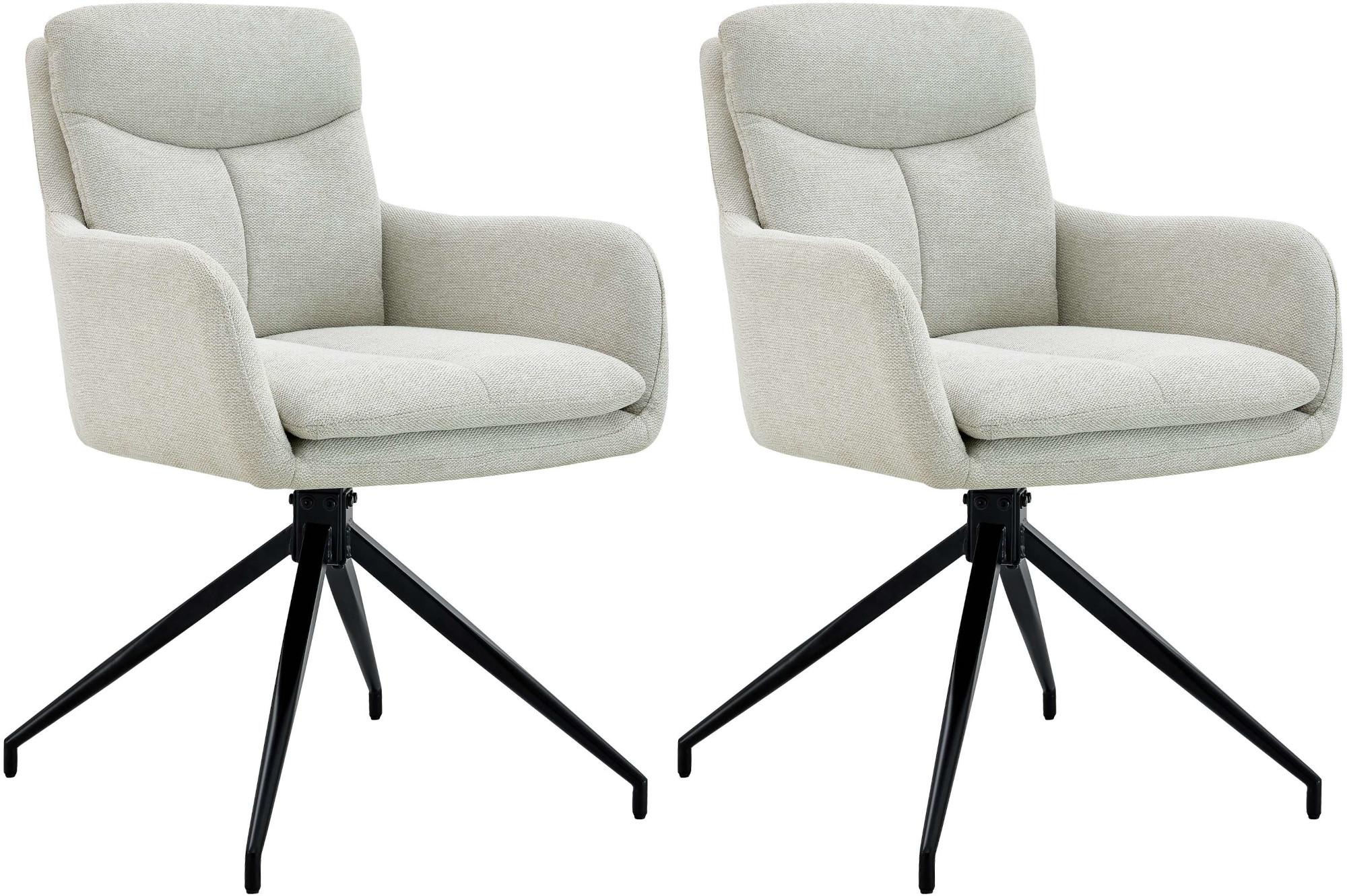 Lot de 2 chaises de salle à manger Somers tissu