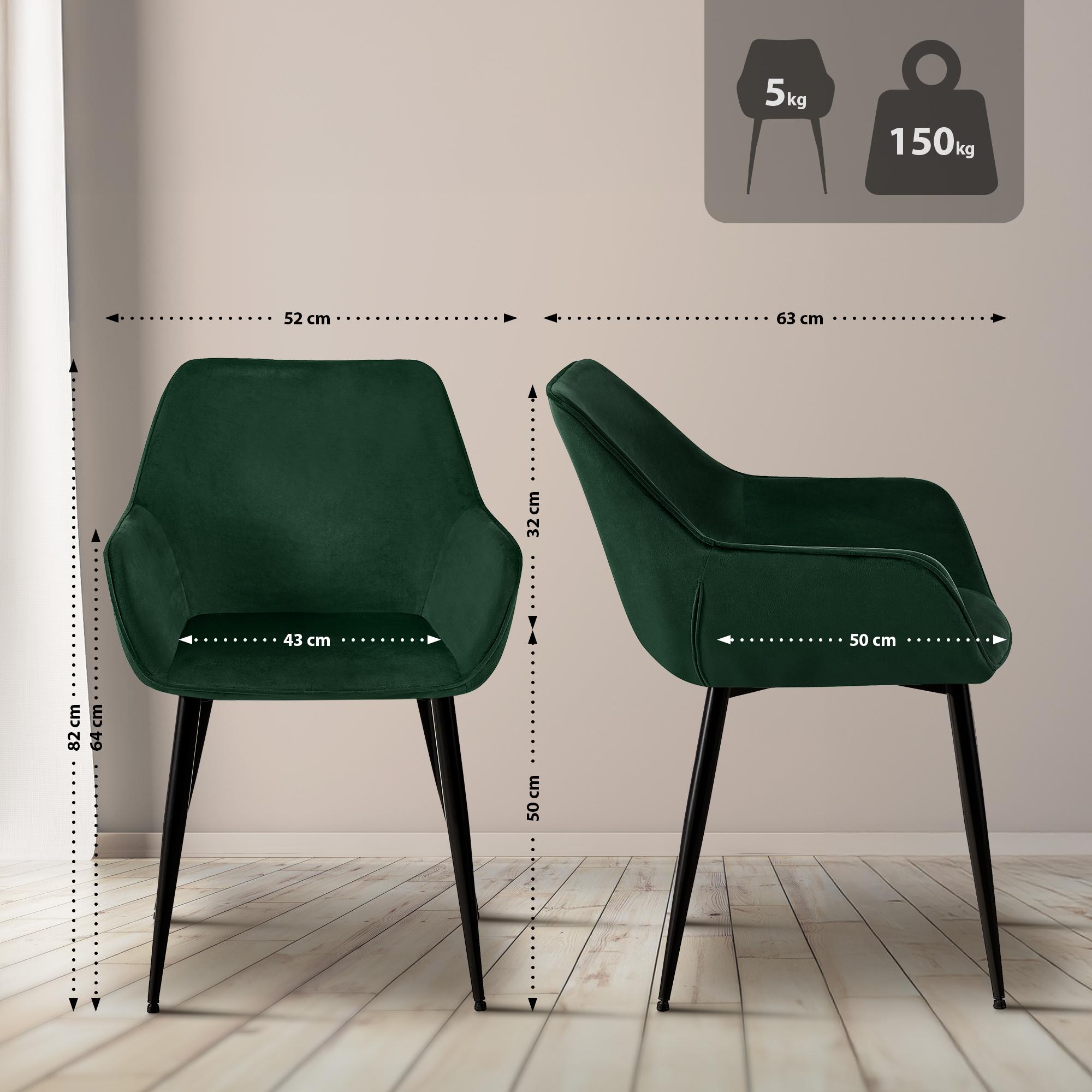 Lot de 2 chaises de salle à manger Luena