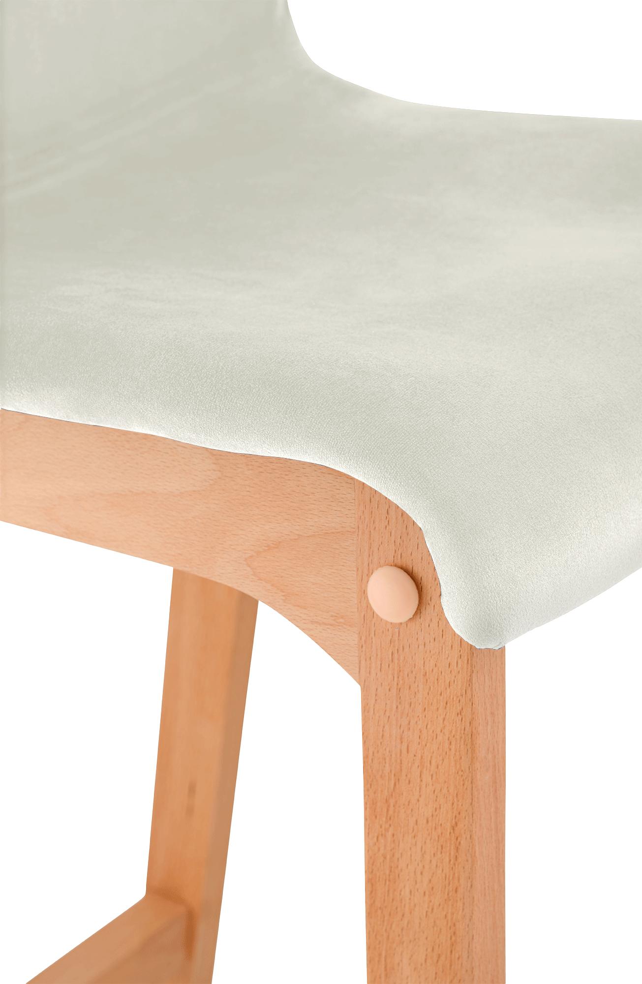 Tabouret de bar Hover velours piètement 4 pieds Natura