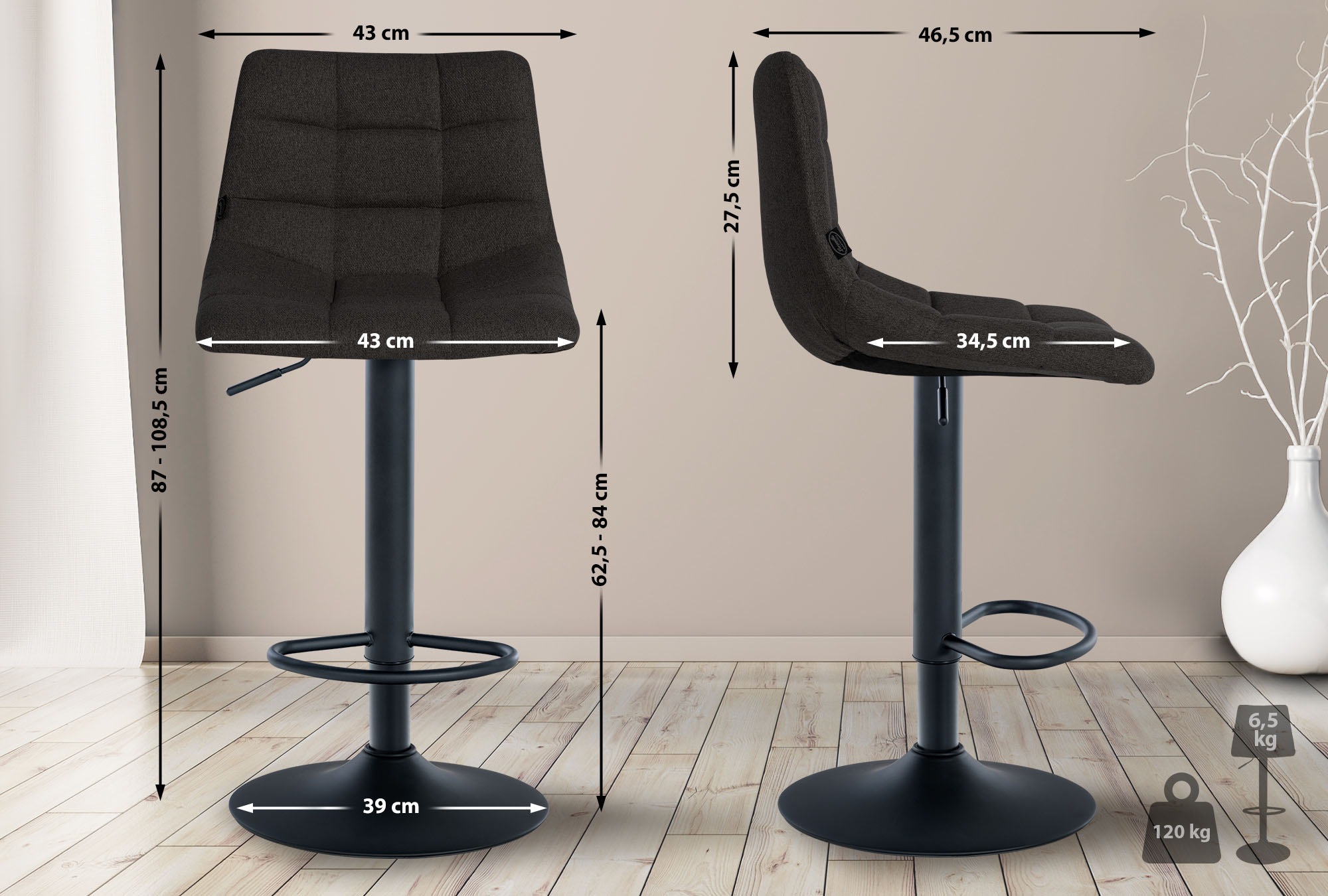 Tabouret de bar Jerry Tissu