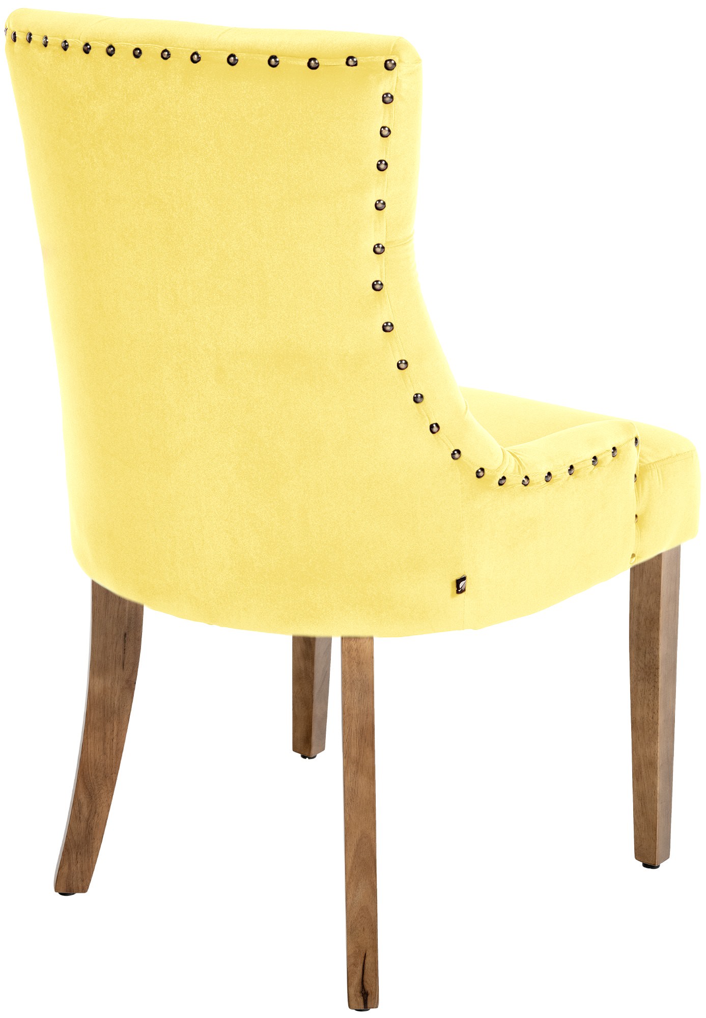 Lot de 4 Chaises de salle à manger Aberdeen en Velours Piètement en bois d'hévéa