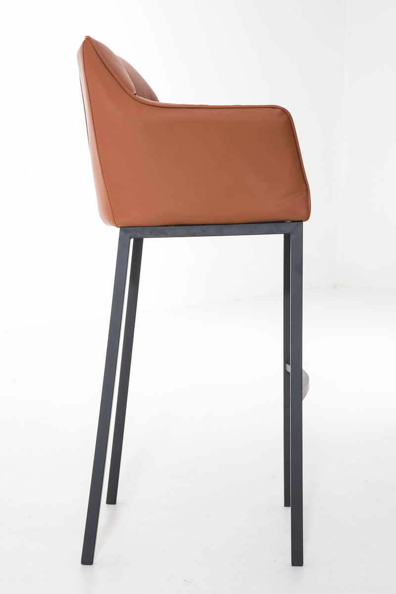 Tabouret de bar Damaso en similicuir avec piétement quatre pieds