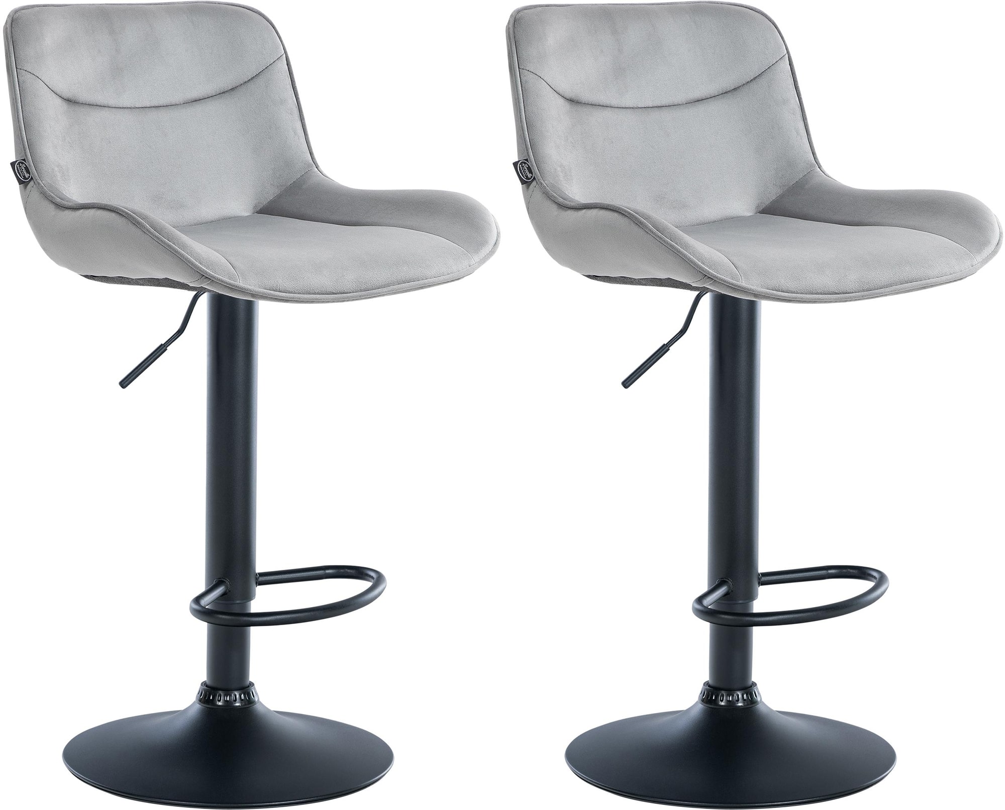 Lot de 2 tabourets de bar Vonore velours