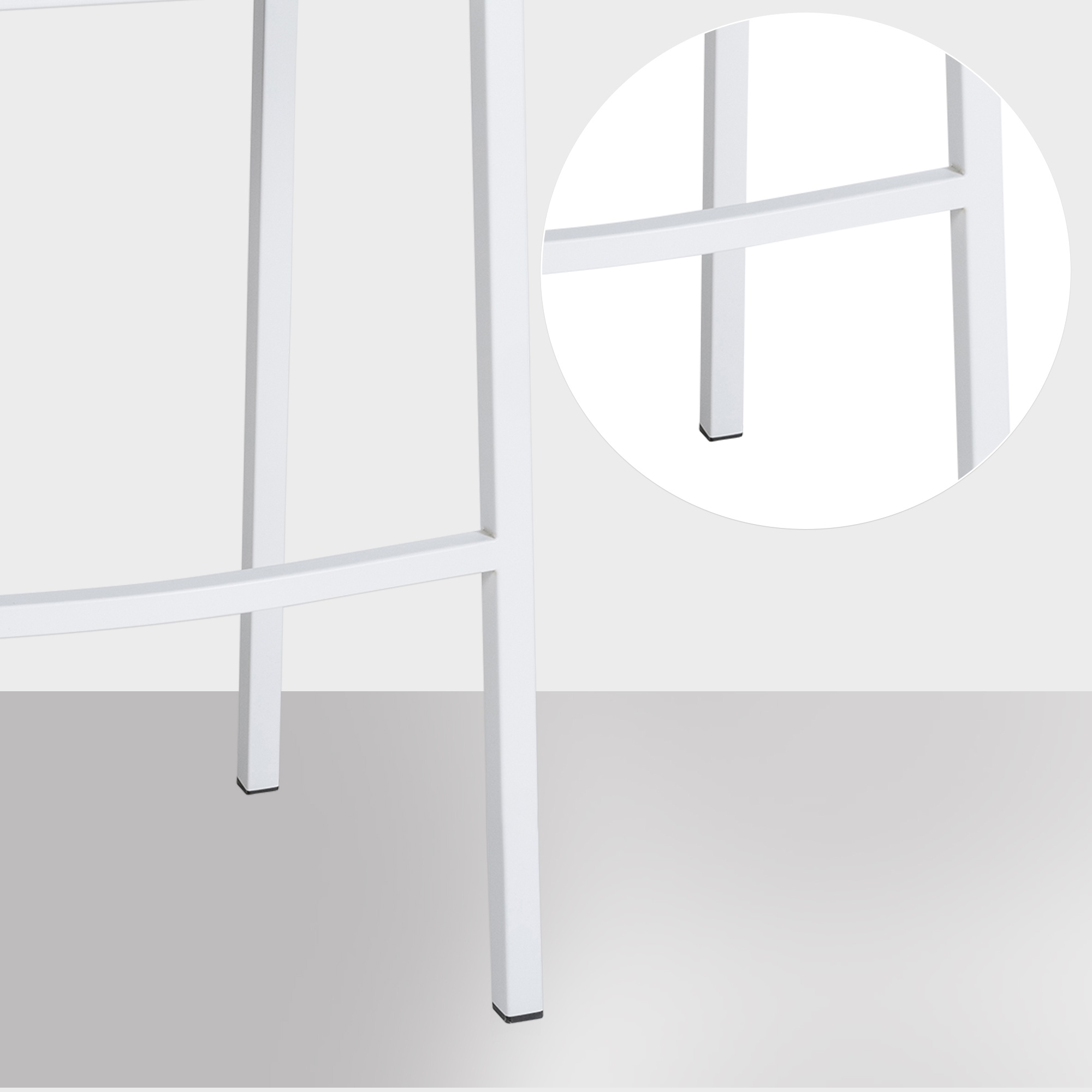 Tabouret de bar Damaso feutre avec piètement à quatre pieds