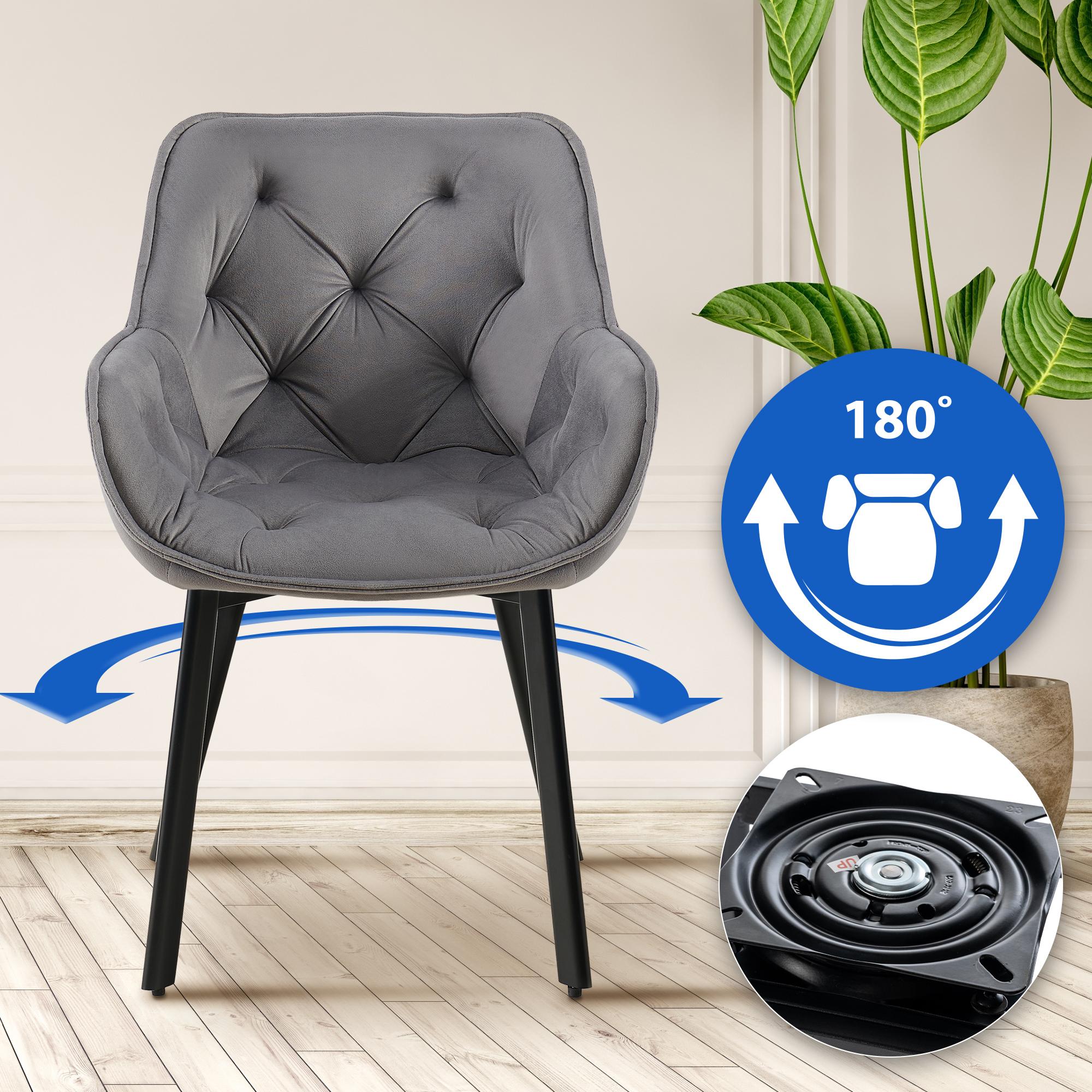 Lot de 2 Chaises de Salle à Manger Pivotantes Antigo en Velours