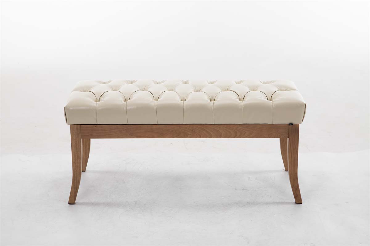 Banc Ramses similicuir antique clair
