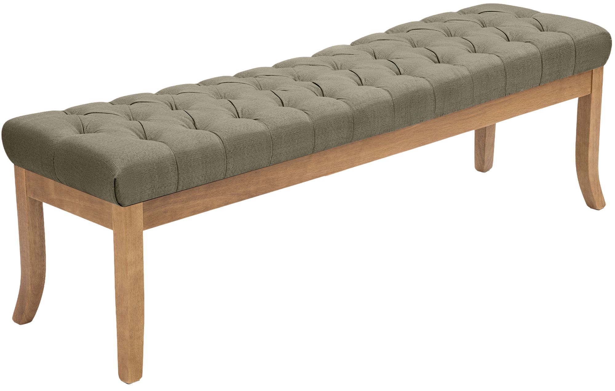 Banc Ramses tissu pieds antique clair