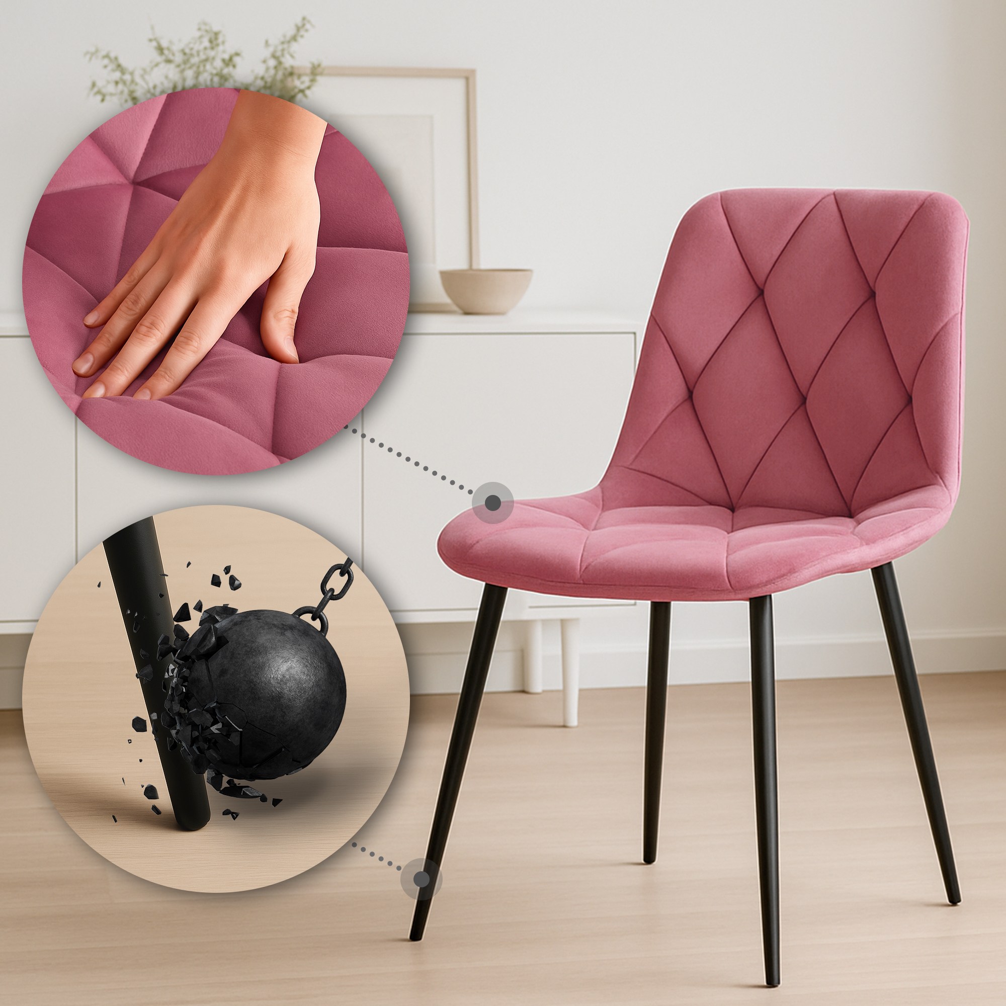Lot de 2 chaises de salle à manger Clairton