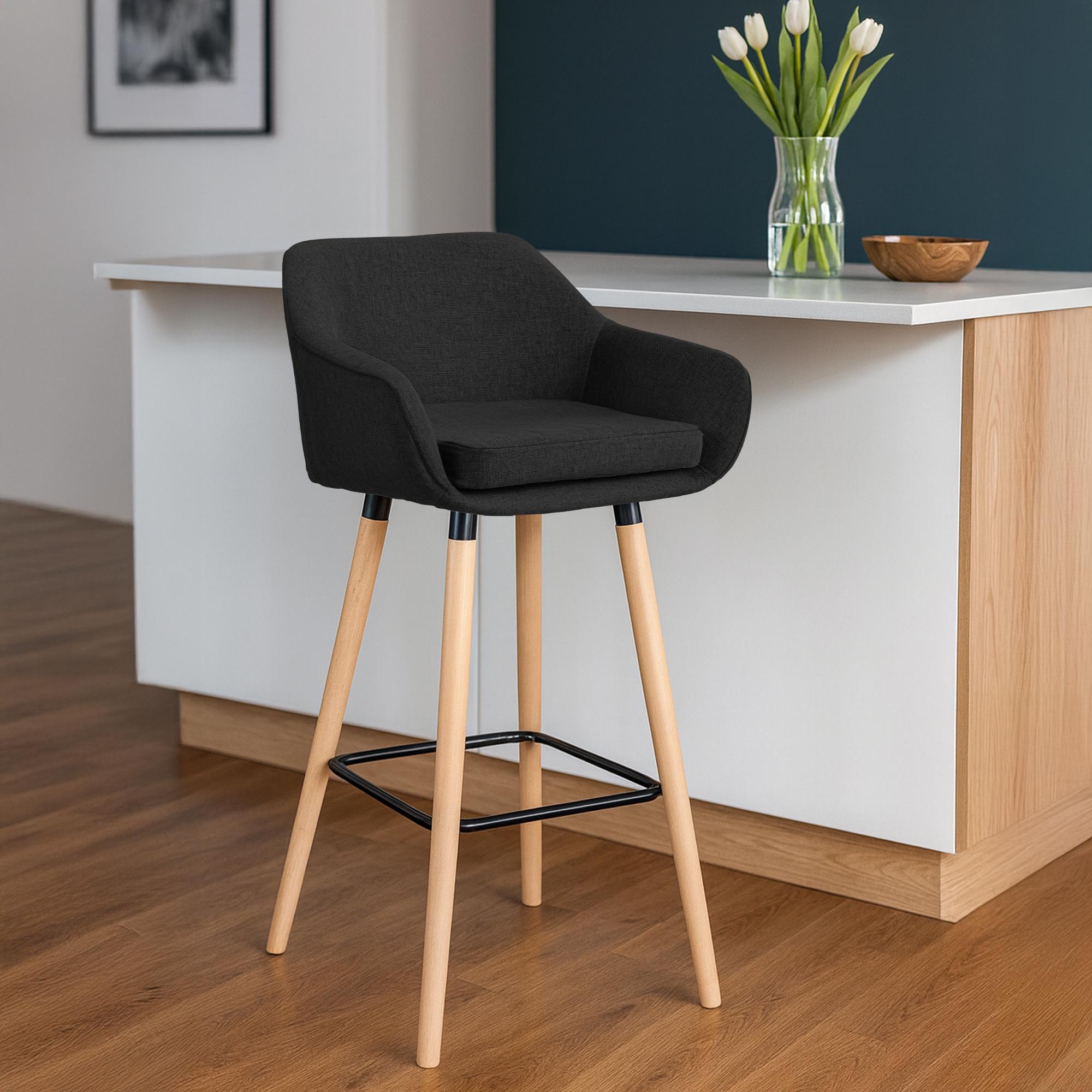 Lot de 2 tabourets de bar Grant en tissu