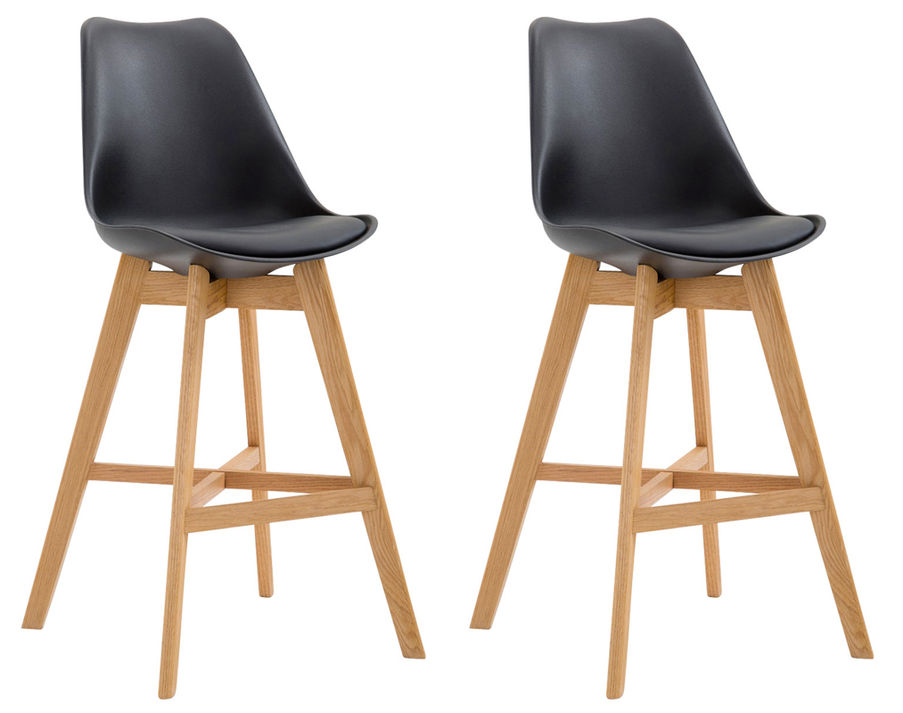 Lot de 2 Tabourets de bar Cannes avec coque en plastique