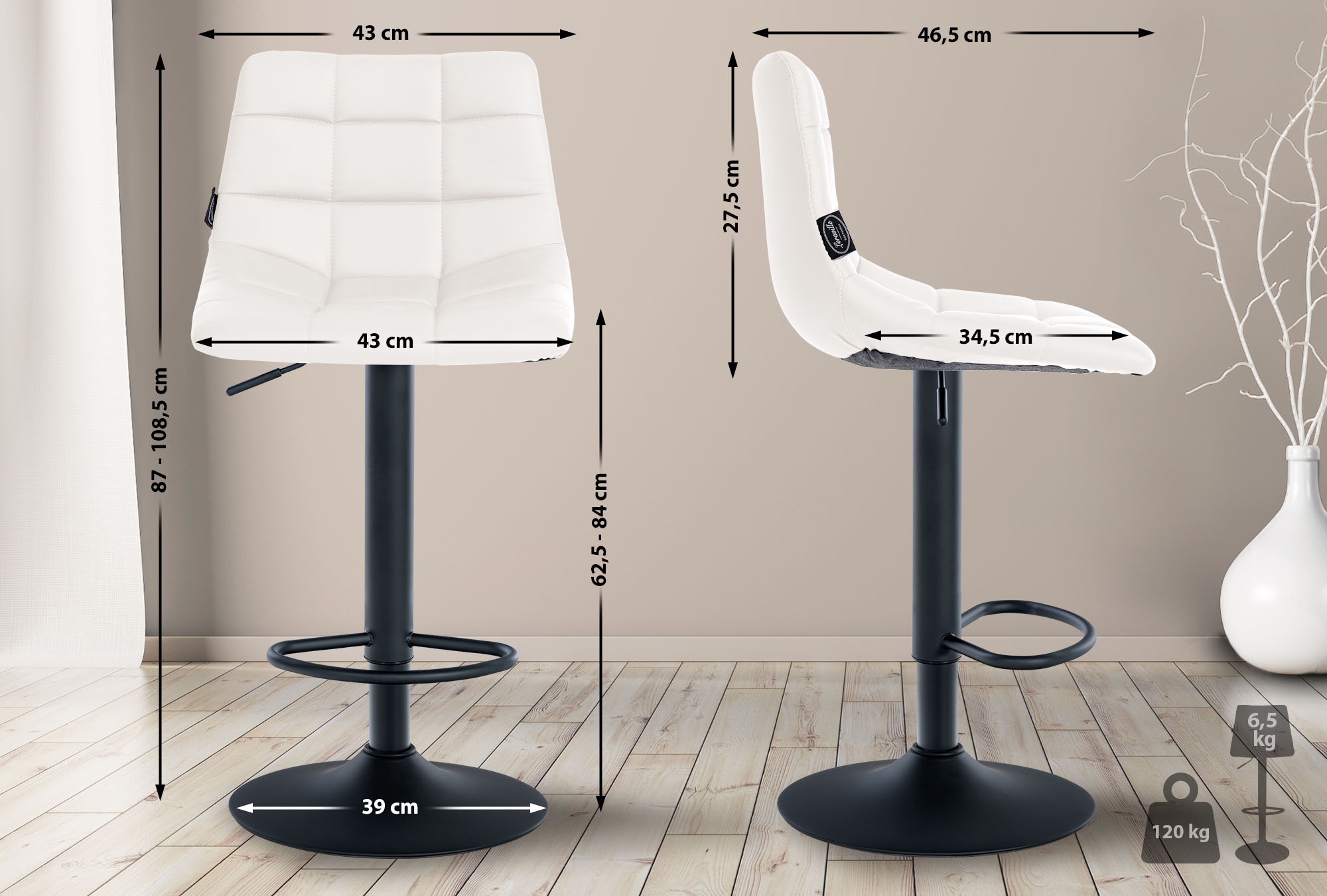 Tabouret de bar Jerry similicuir