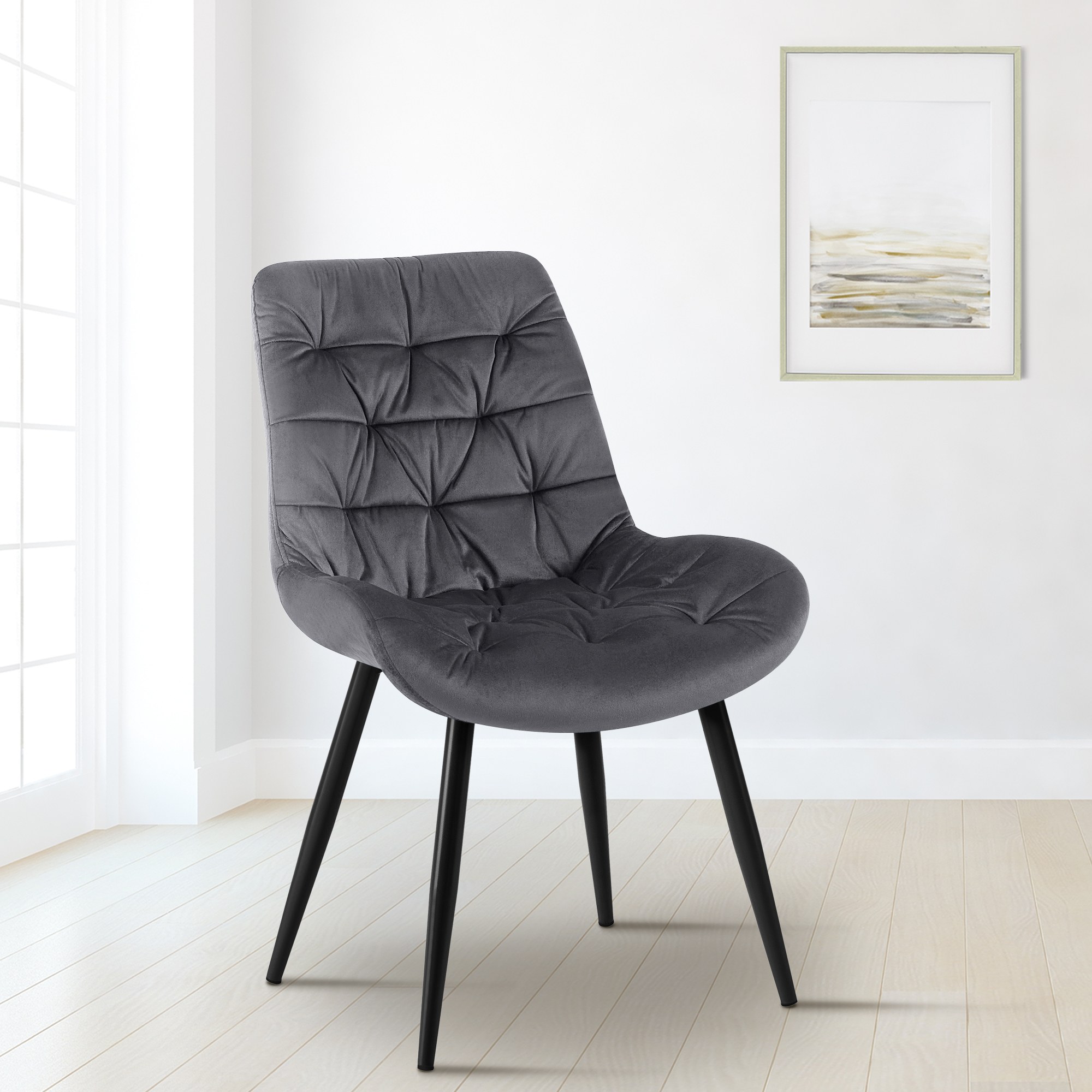 Chaise de salle à manger Rossford velours