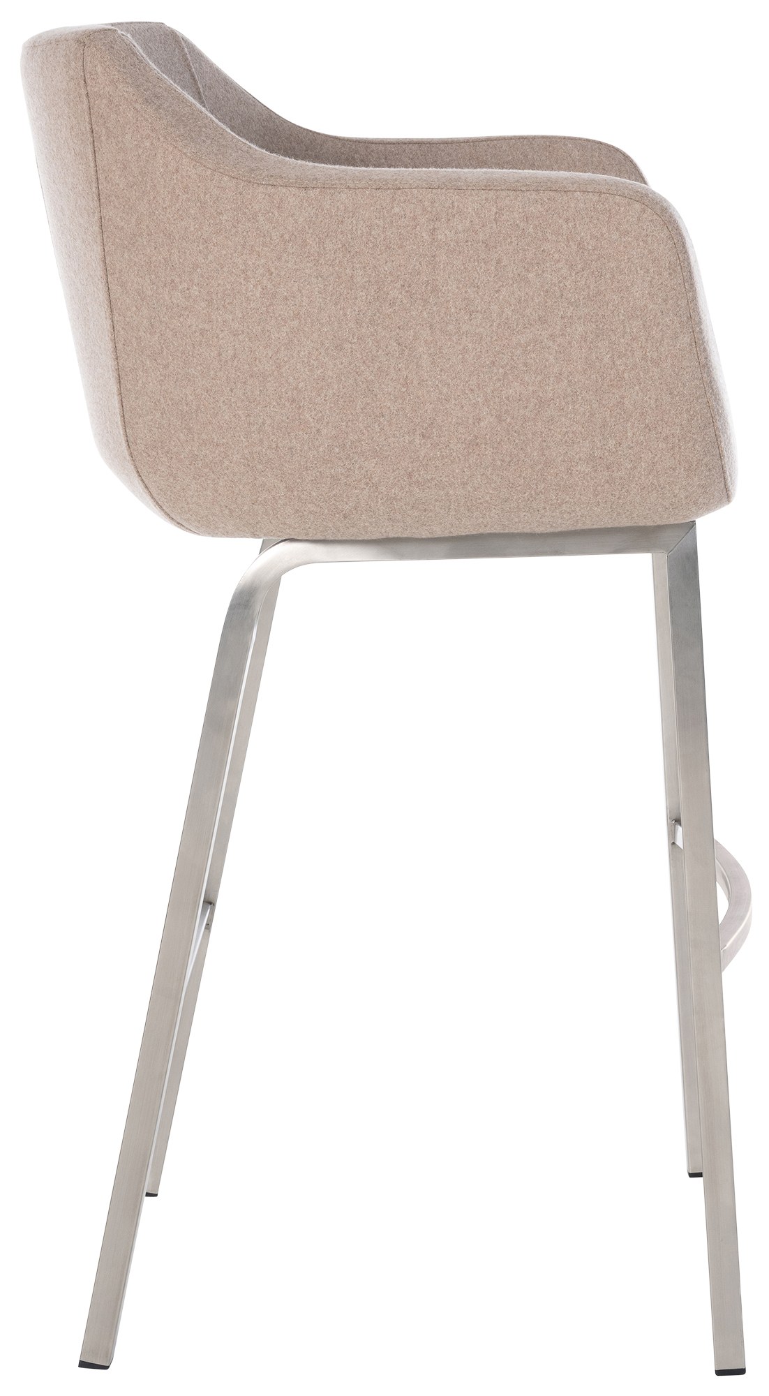 Tabouret de bar Monea feutre avec piètement à quatre pieds