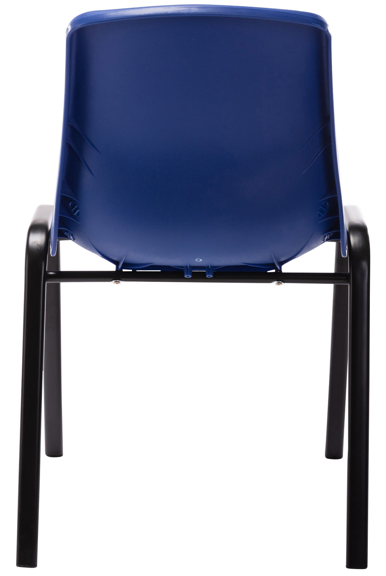 Lot de 4 chaises empilables Nowra avec assise en plastique et Pieds en métal noir mat