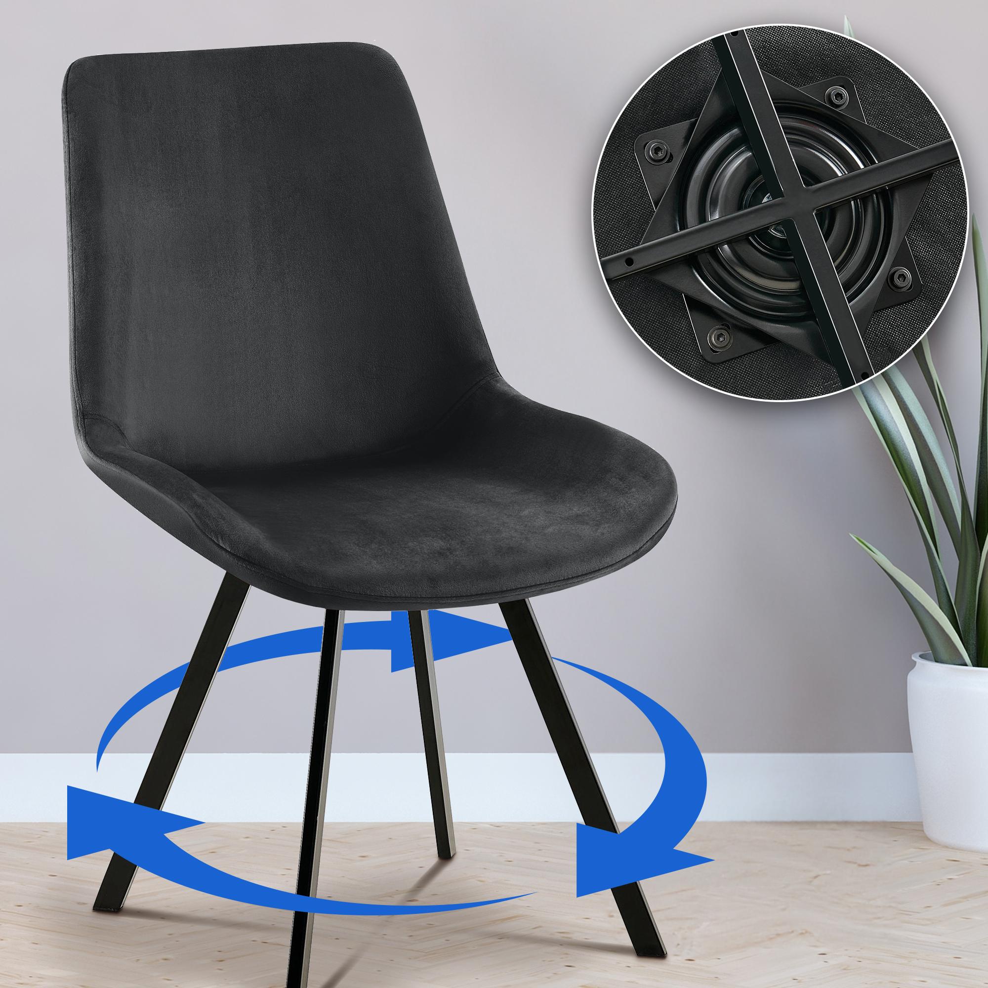 Lot de 2 chaises de salle à manger Lewes velours