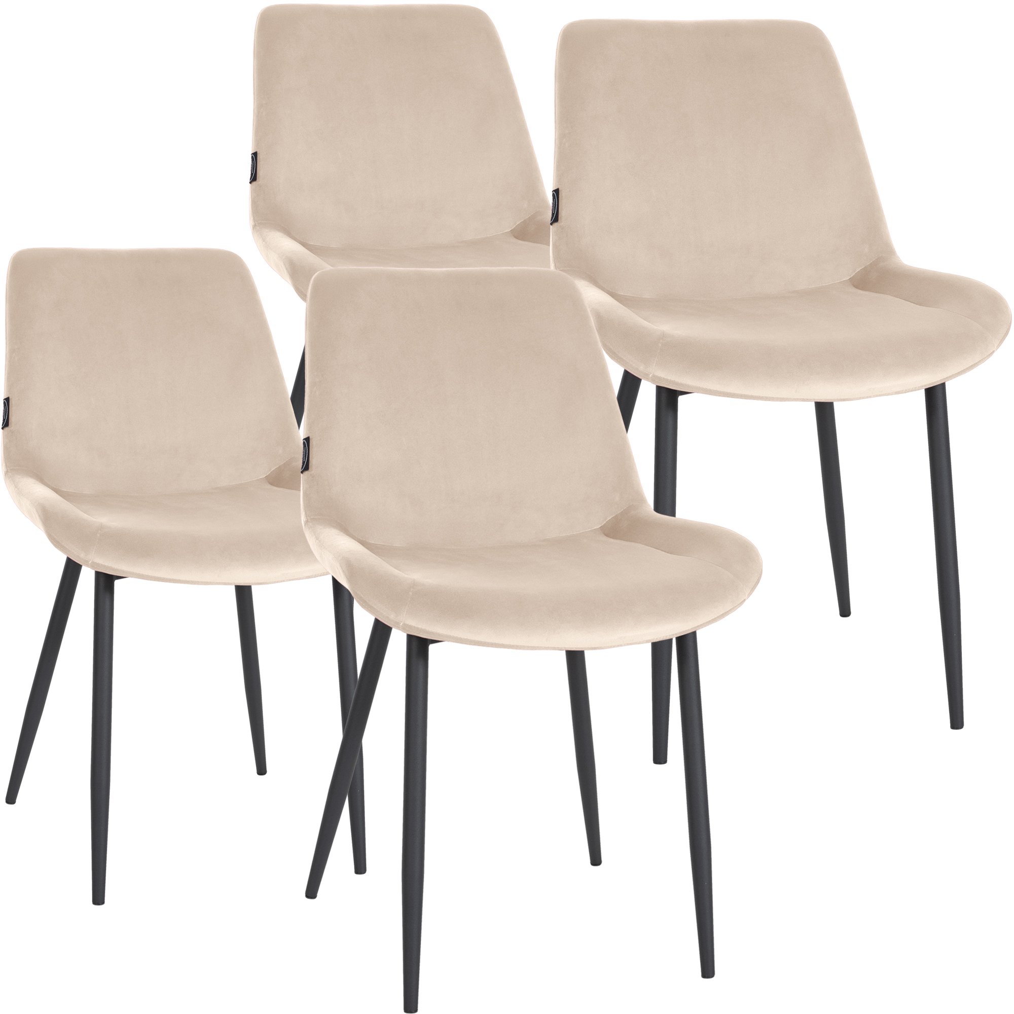 Lot de 4 chaises de salle a manger Victoria en velours