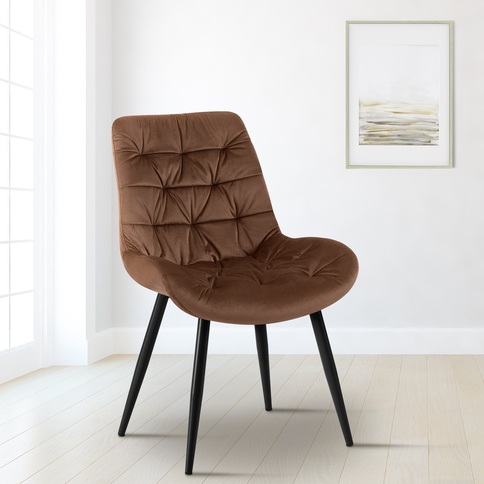 Chaise de salle à manger Rossford velours