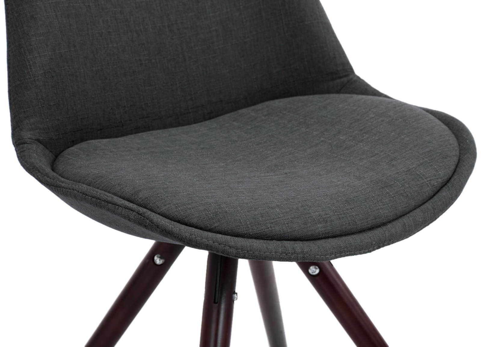 Lot de 4 Chaises de salle à manger Toulouse Tissu Pieds ronds bois