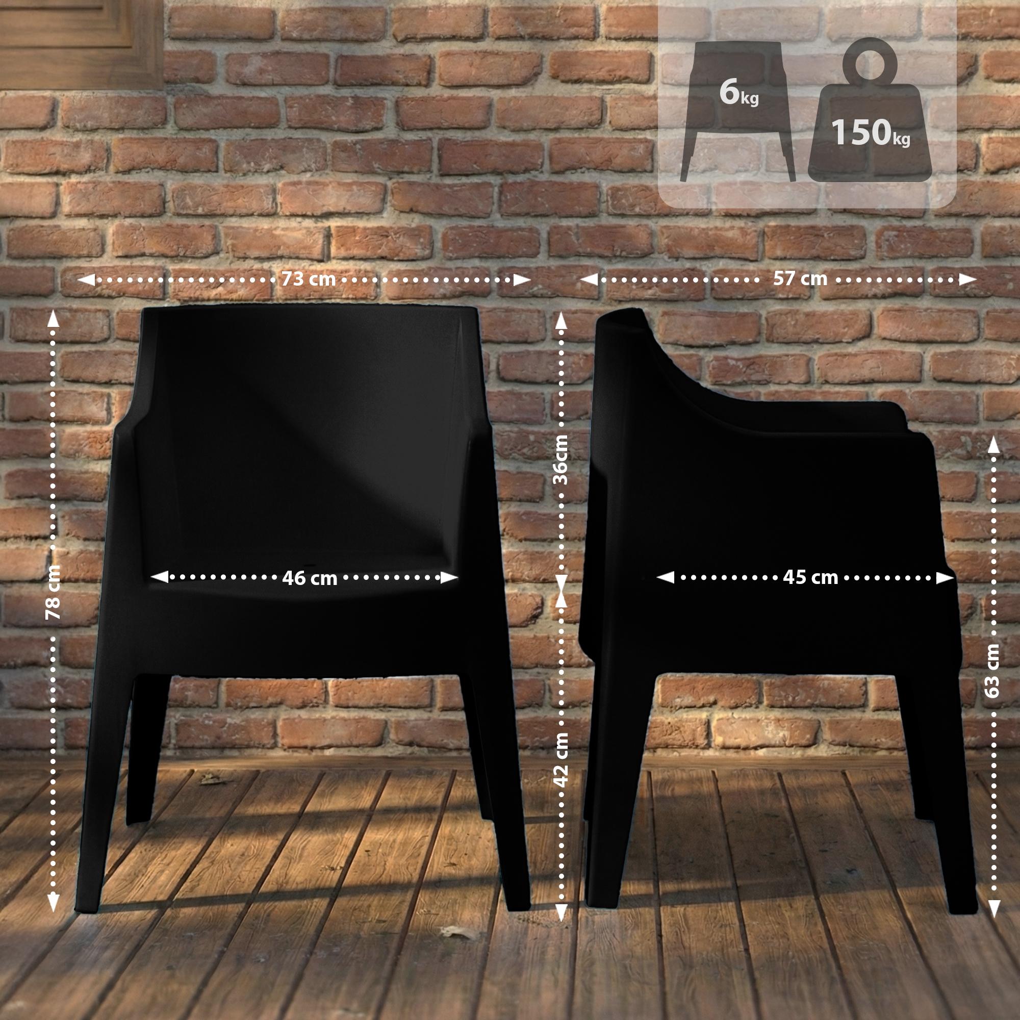 Ensemble de 4 chaises de jardin Bartal