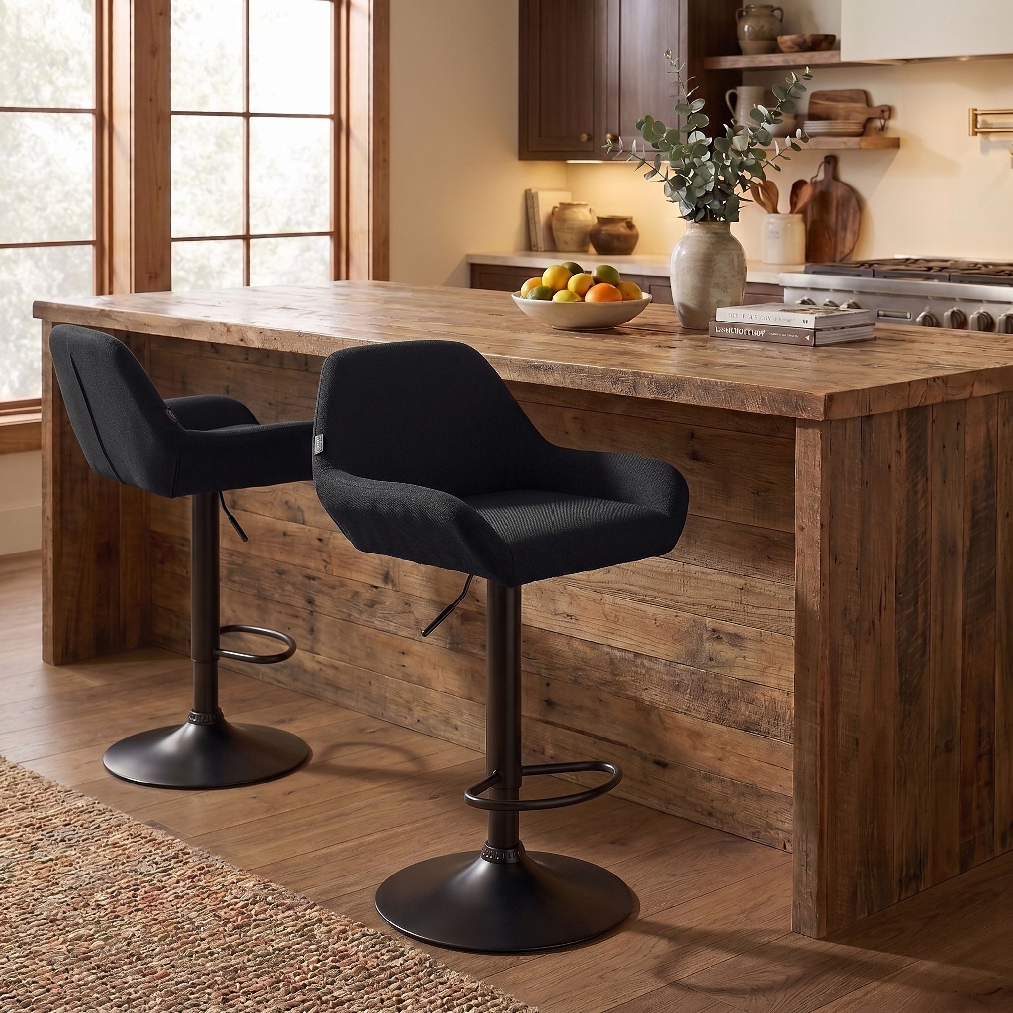 Lot de 2 tabourets de bar Braga en tissu