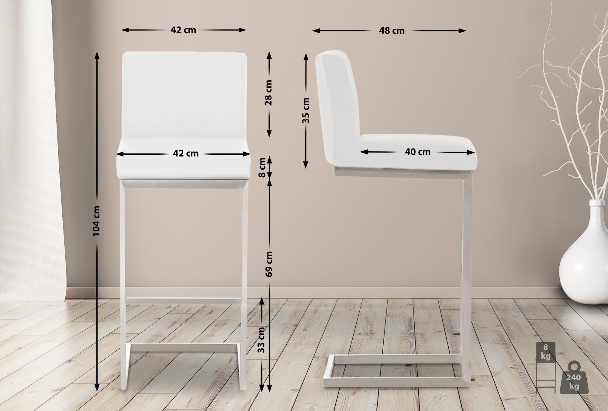 Ensemble de 2 tabourets de bar Paros en similicuir
