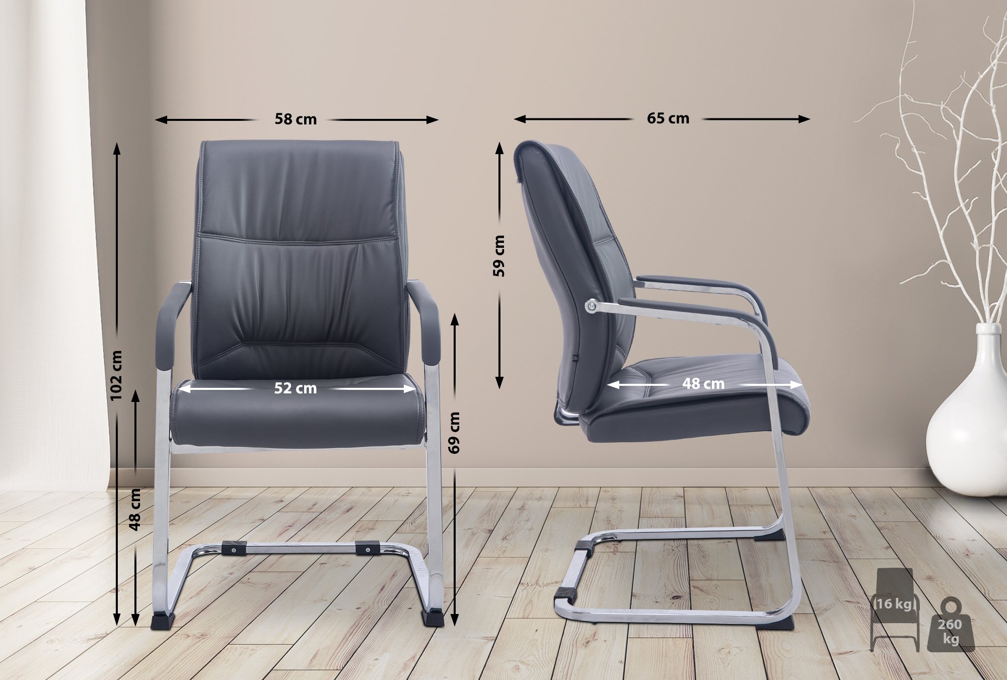 Chaise de visiteur XL Anubis