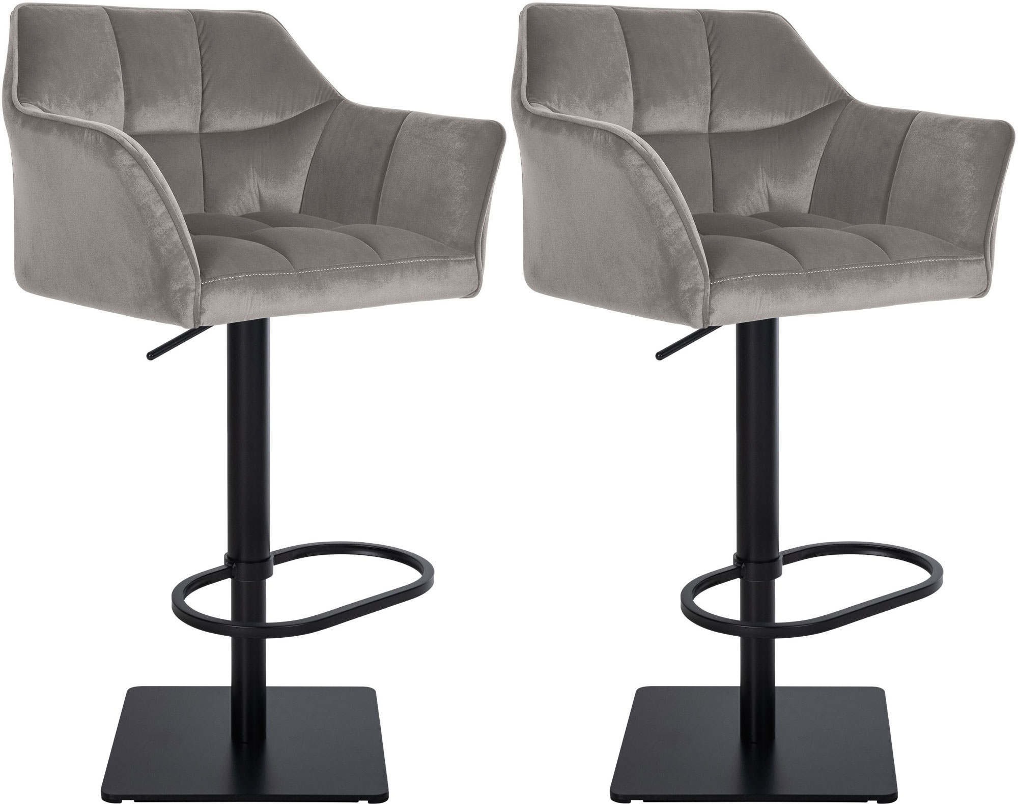 Lot de 2 tabourets de bar Damaso en velours