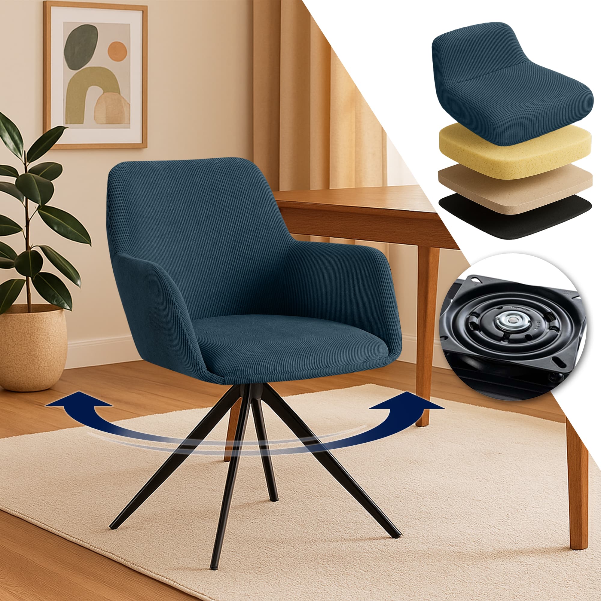 Chaise de salle à manger Olema Cord