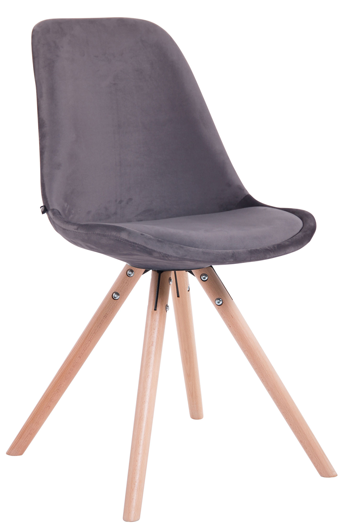 Chaise de salle à manger Toulouse en velours avec pieds ronds